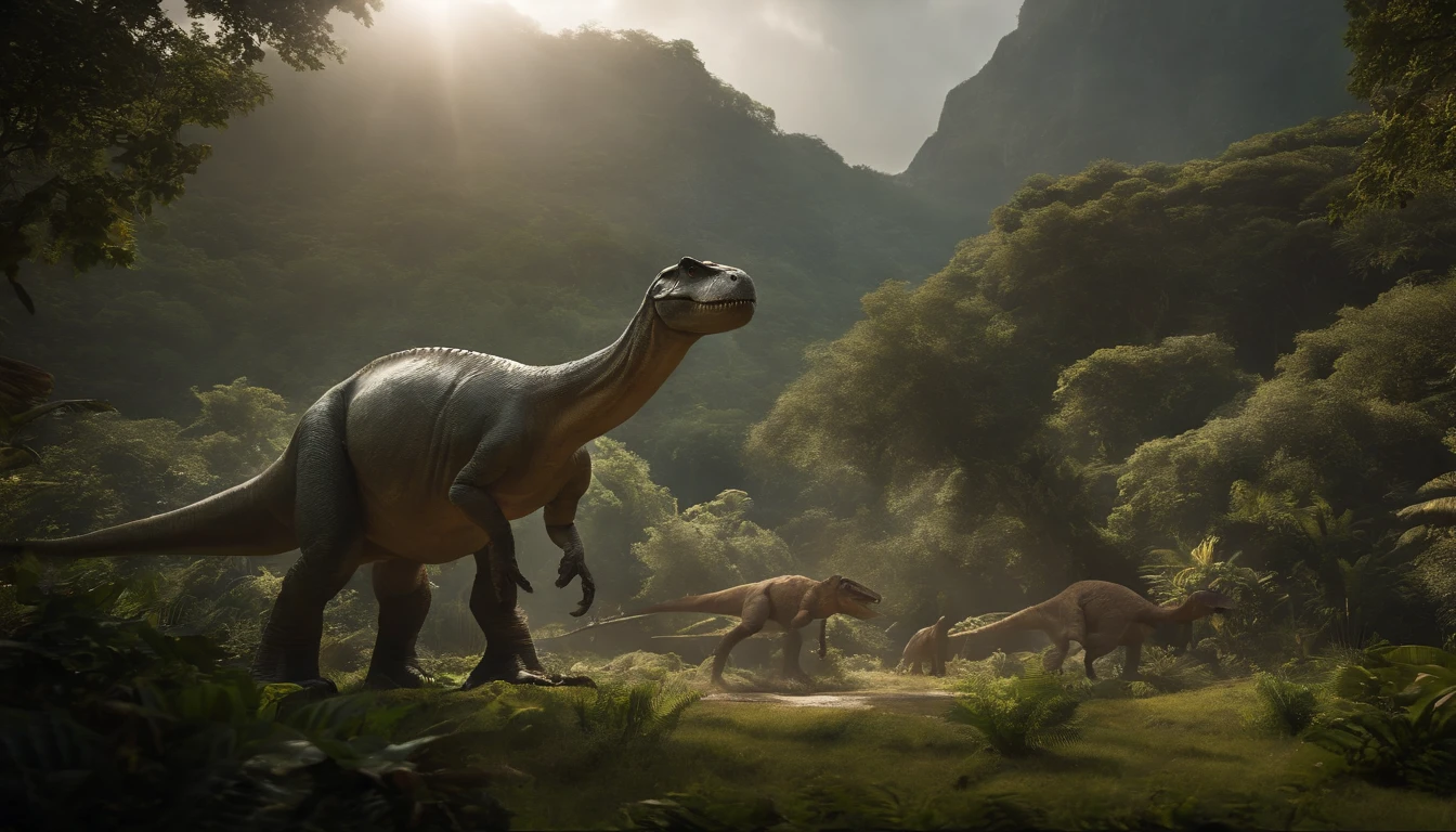 Selfie of Noah from the Bible, gathering animals in the ark, and one of them is a T-Rex dinosaur, with fish_eye_perspektive and 8k camera. Intricate, hyper-realistic, detailed with a "FOLLOW ME ON YOU TUBE" sign