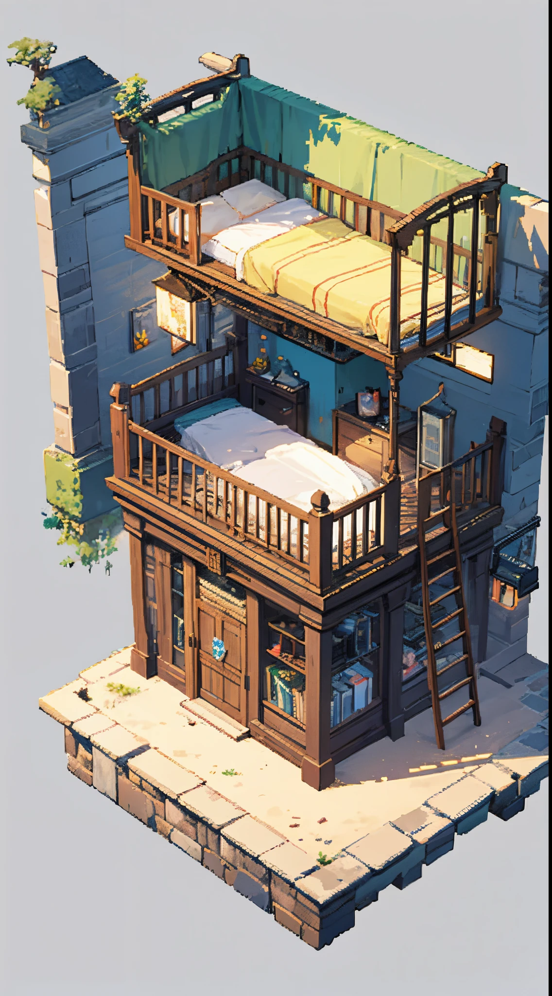 pixel art, luxurious bedrooms, isometric perspective, simple background,
