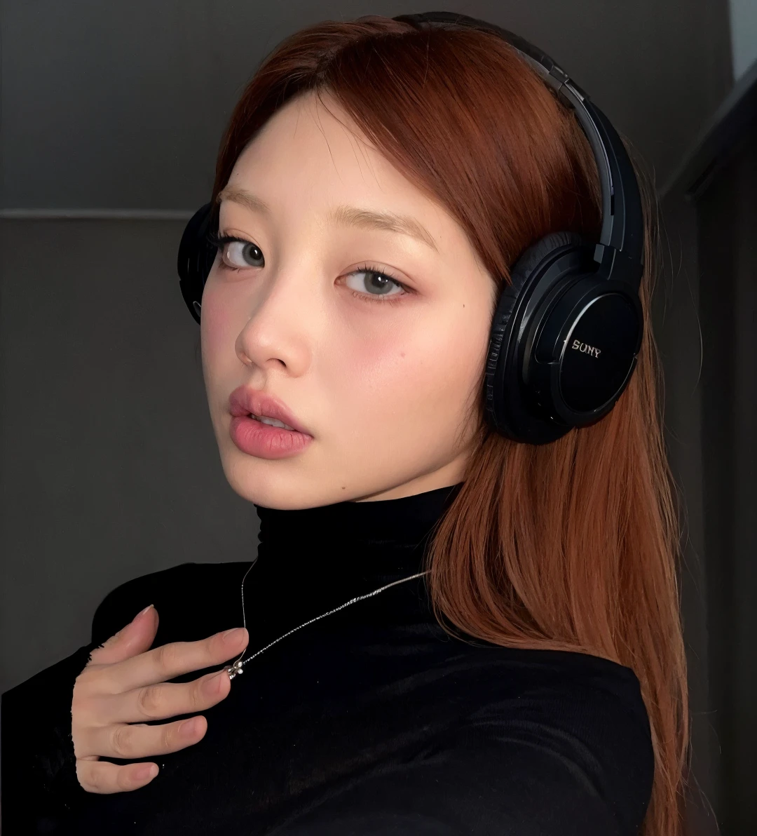 Hay una mujer con auriculares y un collar, con auriculares, con auriculares, ulzzang, Retrato de Jossi de Blackpink, Sun Yunjoo, con auriculares negros, Blackpink Jennie, Heonhwa Choe, Jinyoung Shin, Jaeyeon Nam, Jossi de Blackpink, Parque Ji-min, Lee Ji-eun, Lee Ji - Eun, Chica coreana