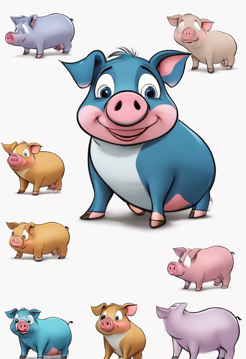 cartoon pig model sheet