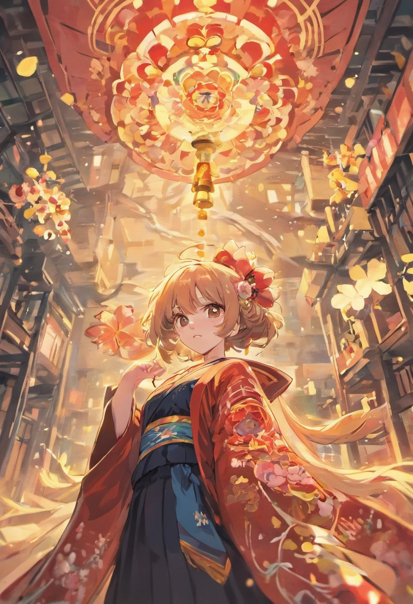 masterpiece, best quality, highres, 1girl 22 ahoge hair ornament, kimono