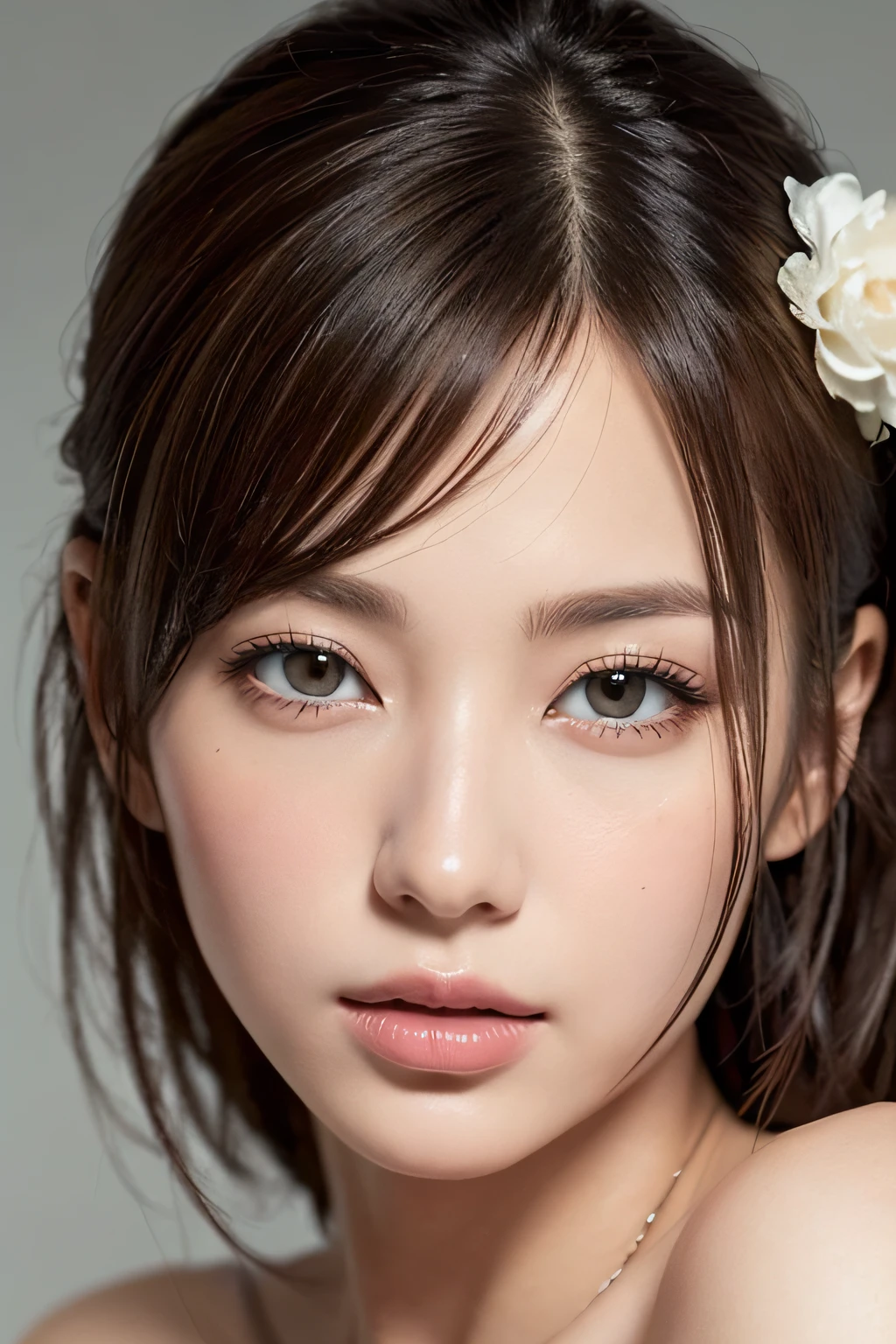 Focus on people。Create and express the best shining composition of the person in a realistic way。((masterpiece))、(((top-quality)))、((ultra-detailliert))、(A hyper-realistic)、(highly detailed CGillustration)、(extremely delicate and beautiful)、Girl a masterpiece、top-quality、Realistic skin feeling、Realistic fabric、We will introduce a realist illustration focusing on the center front of girls with realistic and ultra-detailed eyes.。This is the absolute rule, and the following sentence expresses the image quality。 The greatest painter in human history meets an unparalleled beauty、It is the greatest masterpiece in the history of the Inuiku Ichigo, which depicts the most beautiful figure of a lifetime.。 Create stunning anime artwork that is currently trending on seaStation、Introducing exquisite beauty and seductive aesthetics。Hair is tied up