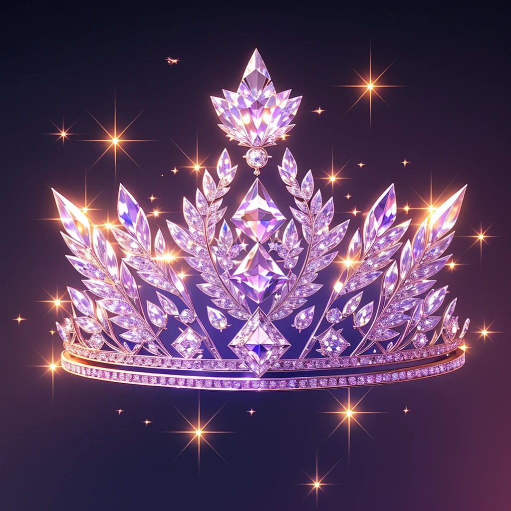 Diamond Crystal Jewel Crown icon, Phoenix element, Sailor Moon style, Gorgeous Crown,ui design,Diamond crystal, Intricate headwear,Brilliant and elegant,minimalist luminous, white background, isometric Ul interface with 3d elements, 3d rendering, hologram, high detail, gad rays, c4d, 8k，