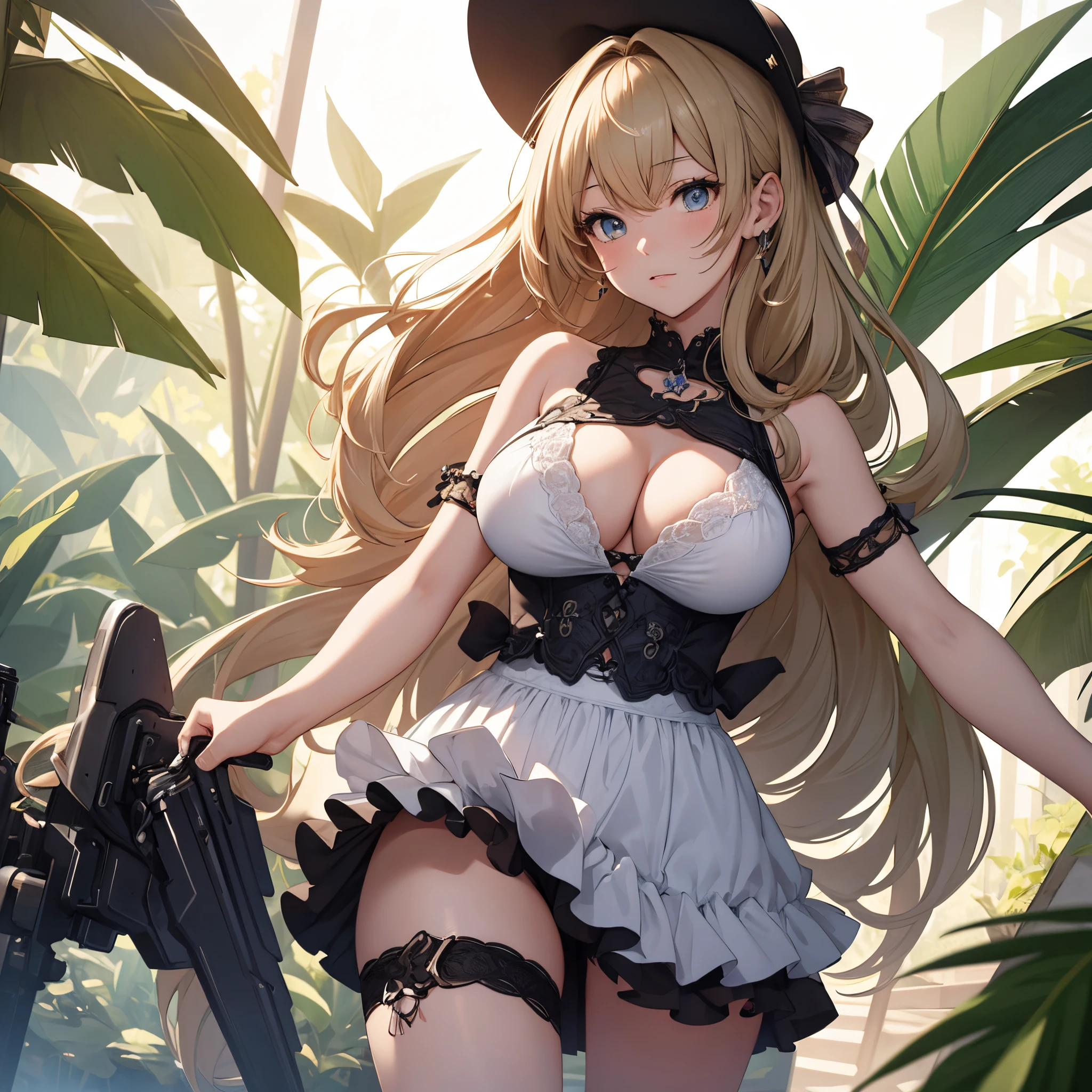 masterpiece, best quality, hdr, 4k, 1girl, bikini girl, big breasts