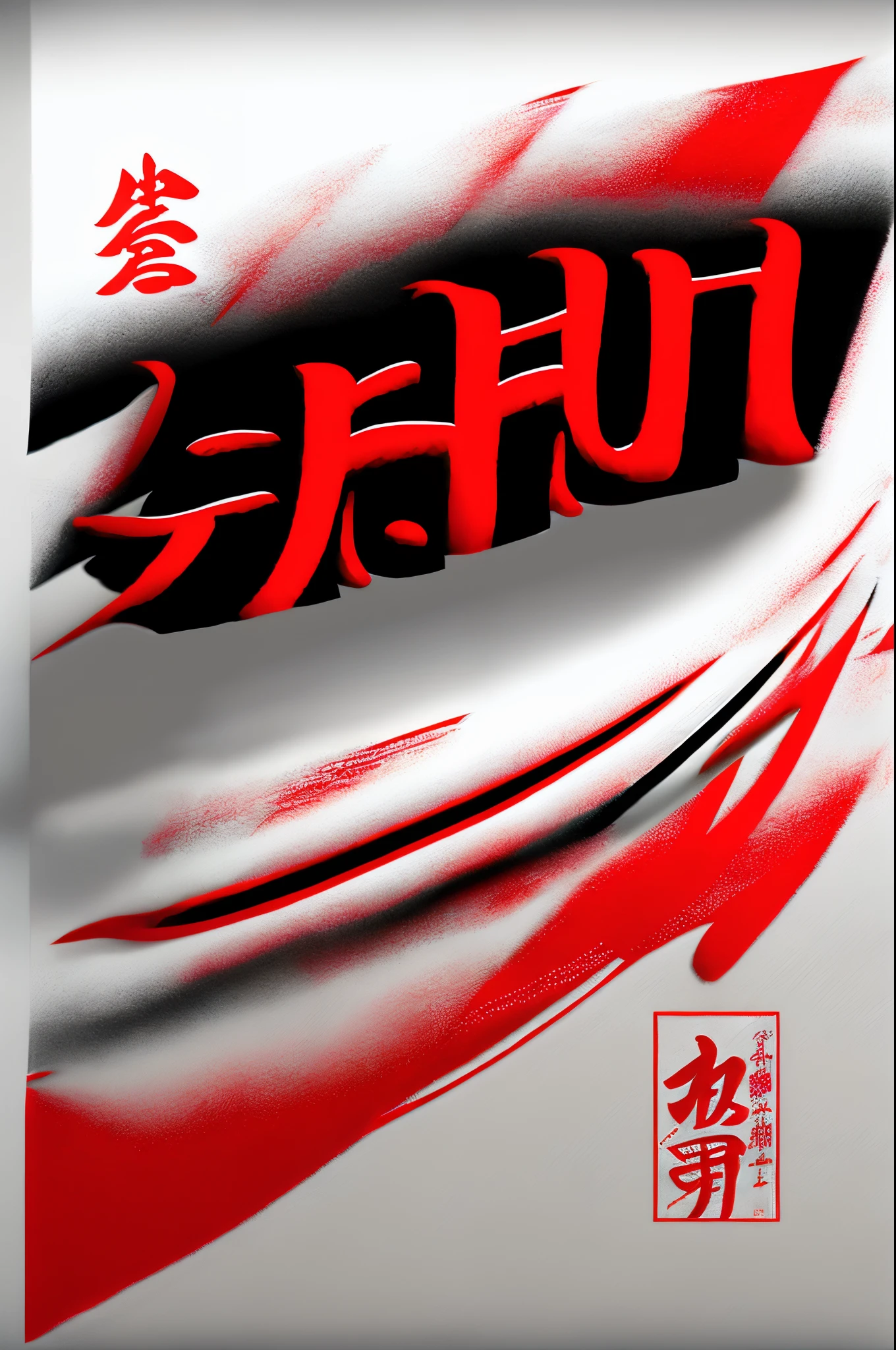 big flag design red、White base Japanese style with black calligraphy in the middle「Tenguu」