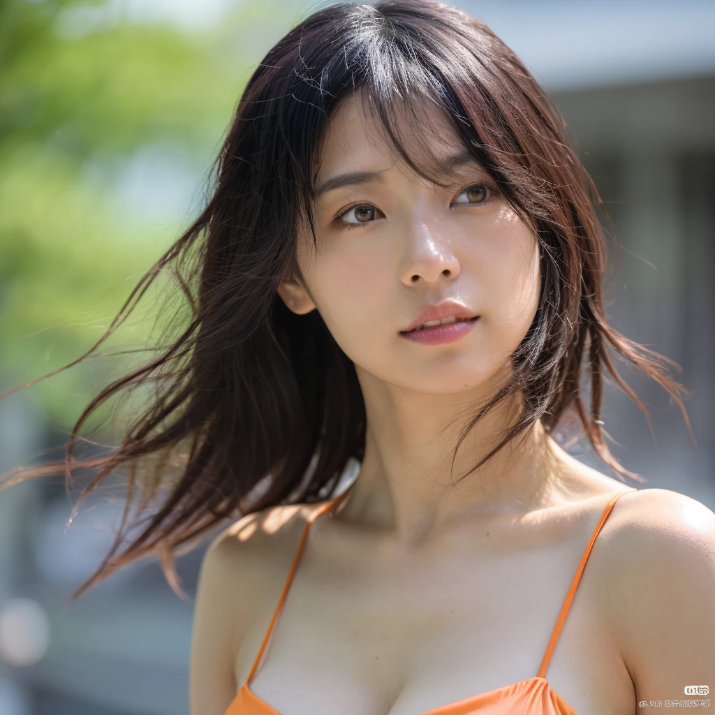 (Colossal tits、The bikini)、(top-quality,masterpiece:1.3,超A high resolution,),(ultra-detailliert,Caustics),(Photorealsitic:1.4,RAW shooting,)Ultra-realistic capture,A highly detailed,high-definition16Kfor human skin、 Skin texture is natural、、The skin looks healthy with an even tone、 Use natural light and color,One Woman,japanes,,kawaii,A dark-haired,Middle hair,(depth of fields、chromatic abberation、、Wide range of lighting、Natural Shading、)、(Hair swaying in the wind:1.2)、Streets of Tokyo、One lady