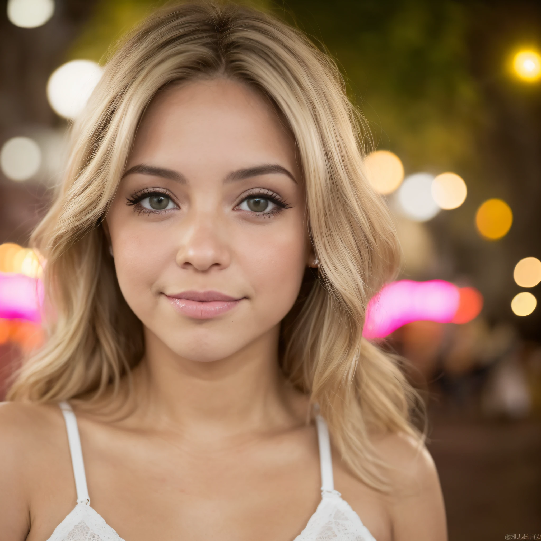 (cuerpo entero) RAW UHD portrait photo of a 24 year old pink dyed blonde (Mujer de ojos azules) Caminando por una plaza, senos grandes,, (granos en la cara 0.4) Day city, with trees, (pantalon deportivo), (escote), Detalles (Texturas! , cabello! , brillar, Color!! , Desventajas: 1.2), ojos brillantes con alto detalle (Looking at the camera), SLR lighting, SLR camera, Ultra calidad, agudeza, Profundidad de campo, Film grain (centro), Fujifilm XT3, Cristalina, Centro del marco, Cara hermosa, foco nítido, farola, Neon lighting, Bokeh (Poca luz), Noche, (cielo nocturno), poros detallados de la piel, piel grasa, quemadura, Detalles oculares complejos, cuerpo completo, senos grandes