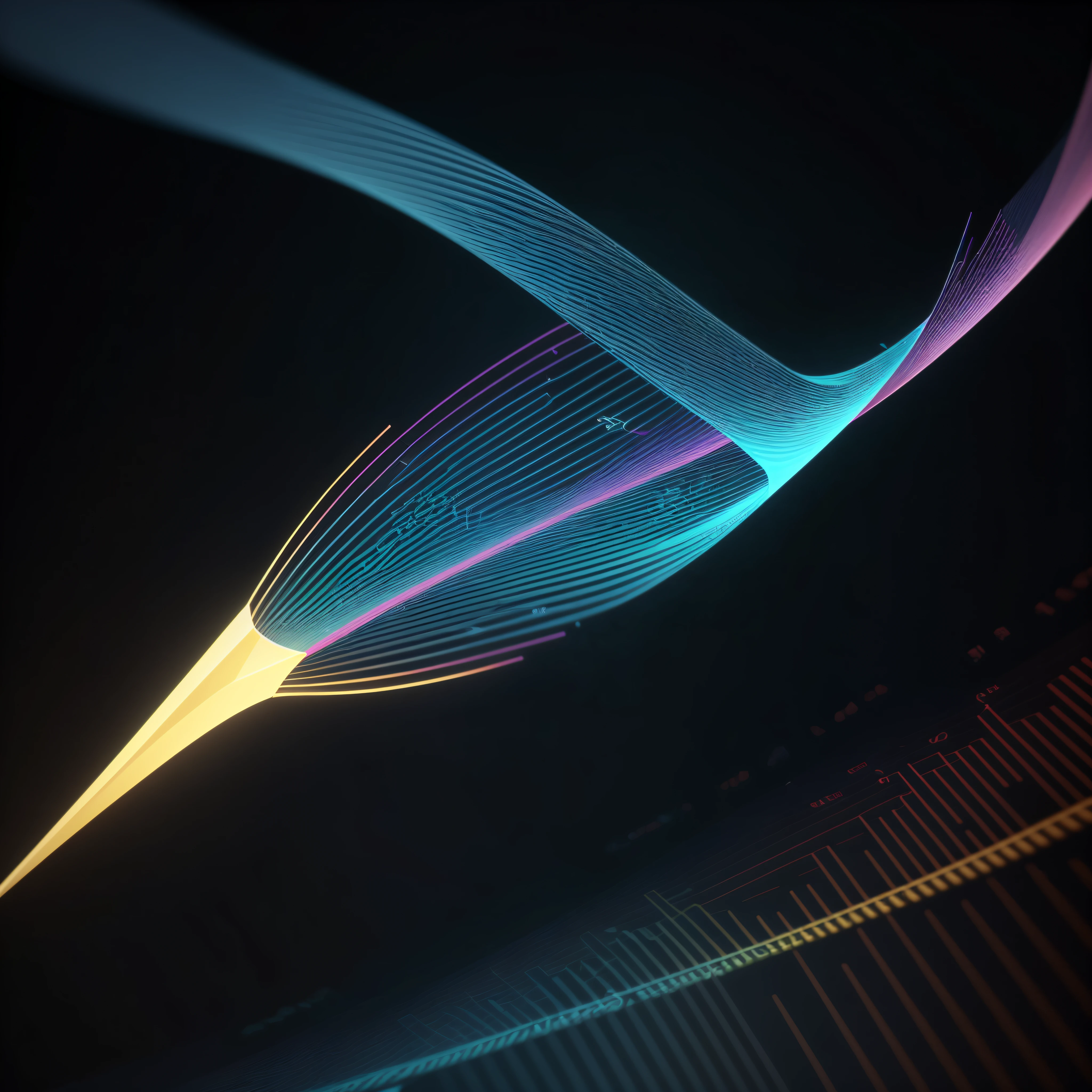 Engaging 3D visualization featuring stunning graphs、glinting