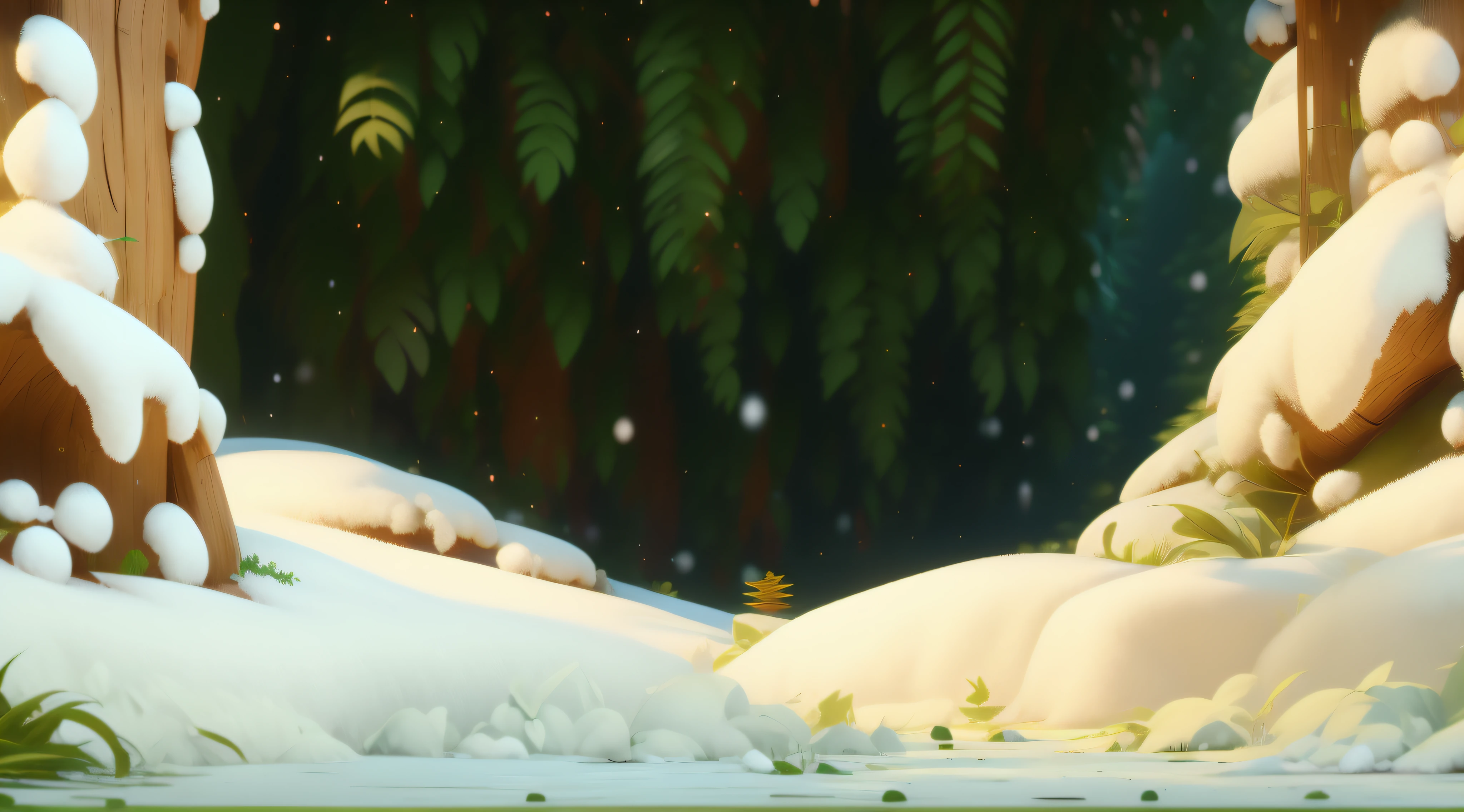 in the snow,There are cedars,Christmas tree roots,tmasterpiece,be full of details,8K