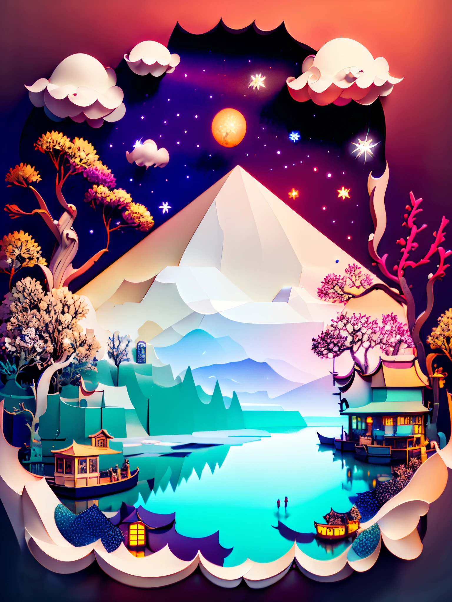 ((tmasterpiece))), Better quality, illuminations, Beautiful and detailed light, paper_Leizu, that tree, ....Two standing together holding hands, Old images, childhood friend, foto antiga,, ....Doi, cloud, As estrelas, Passaros, astros, kosmos, structures, ((Endless realism)), Original photography(RAW da mais alta qualifying round), ..........Doi, kosmos, (((The main part))), Best quality, a paradise, cloud, Eau, As estrelas, that tree, natta, ........Doi, buliding, As estrelas \(a paradise\), nigh sky, scenecy, starrysky, Watercolor painting, funduclaro, Detailed qualifications, 3 Rendering, Octagonal rendering, (((hyper realisitc))), (((original reference))), ((Semmelhanteo original version)), ((The original photo has not changed)), extremely detailed lighting, Lighting features rich shadow and light detail, Sports lighting, nouwens river