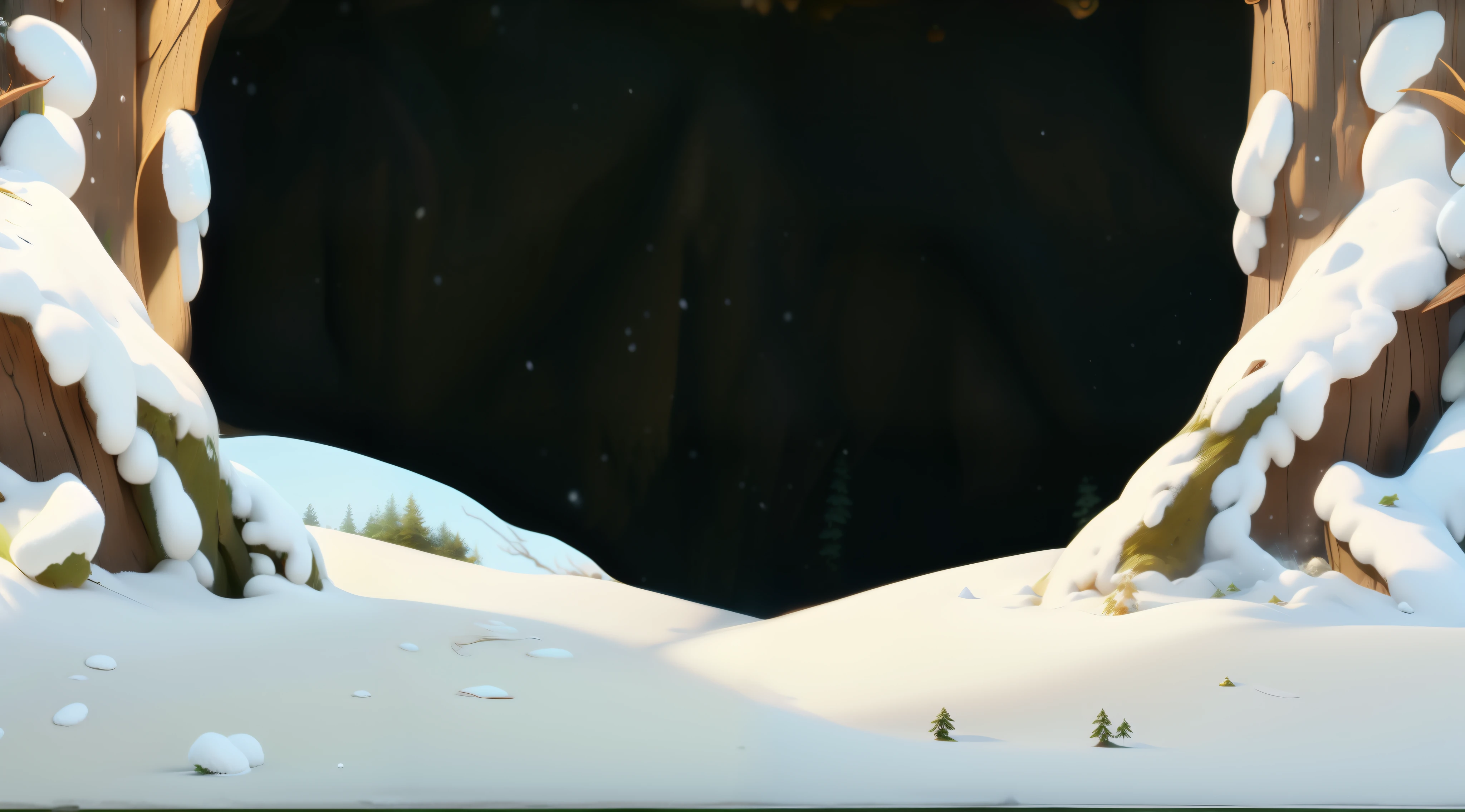 in the snow,There are cedars,Christmas tree roots,tmasterpiece,be full of details,8K