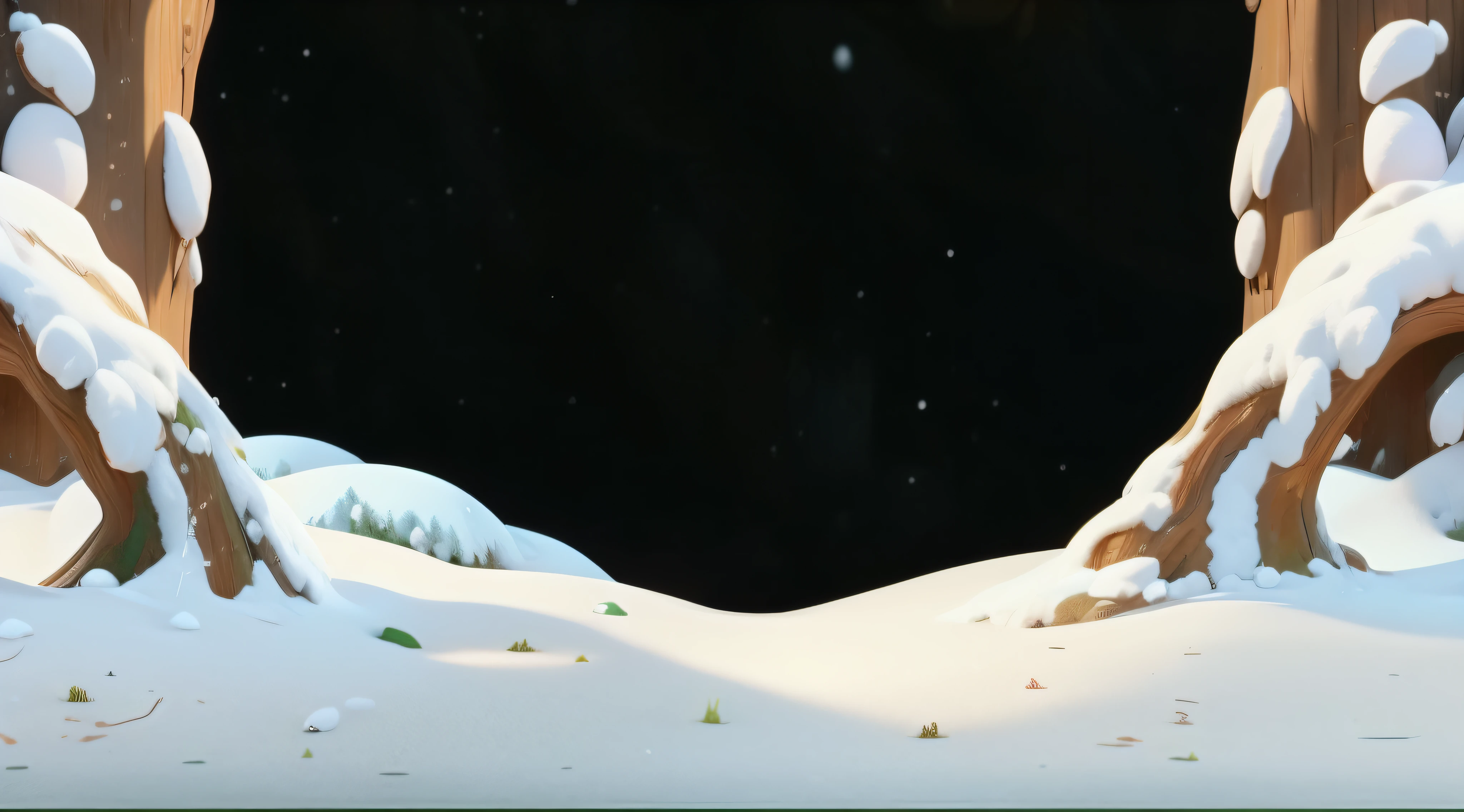 in the snow,There are cedars,Christmas tree roots,tmasterpiece,be full of details,8K