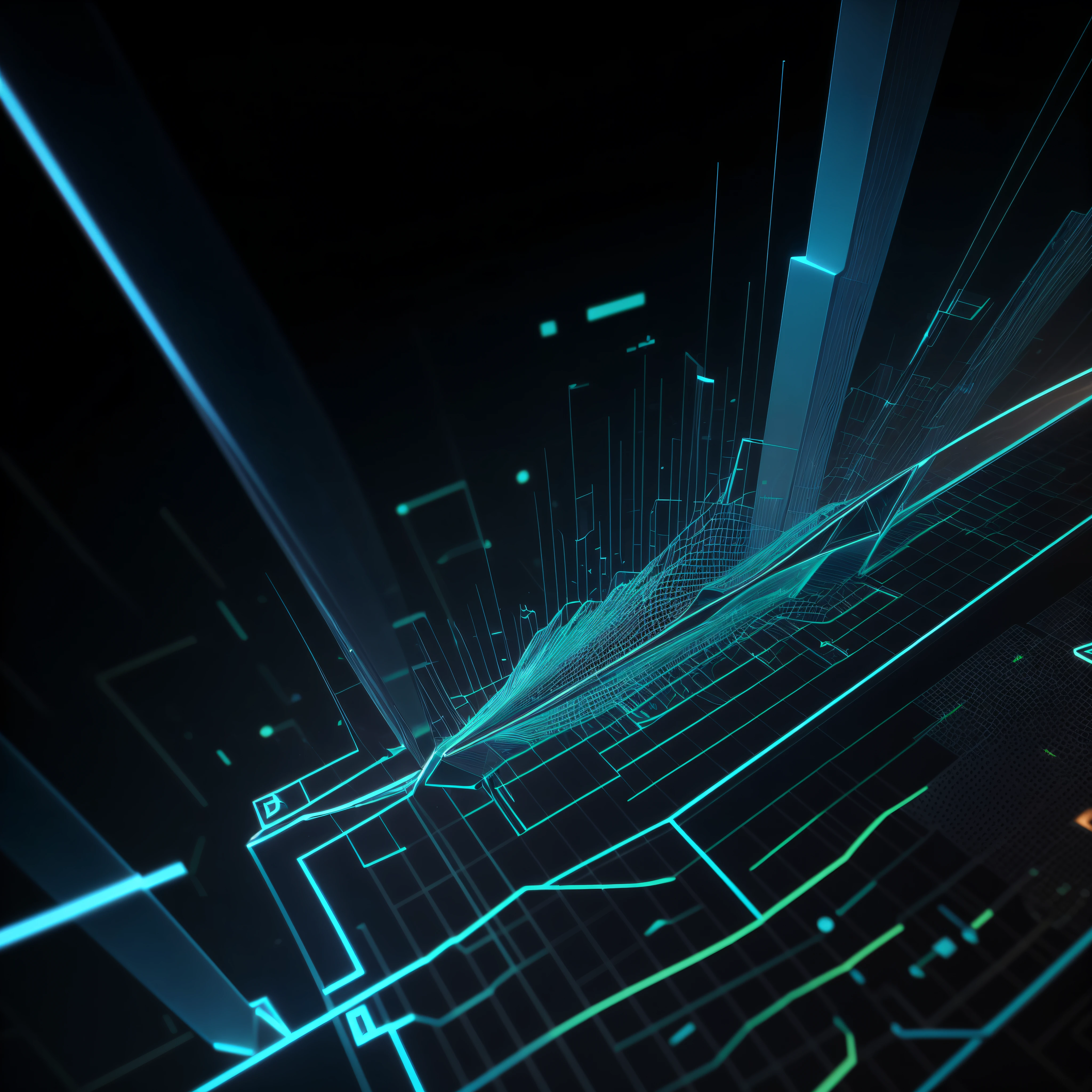 Engaging 3D visualization featuring stunning graphs、glinting