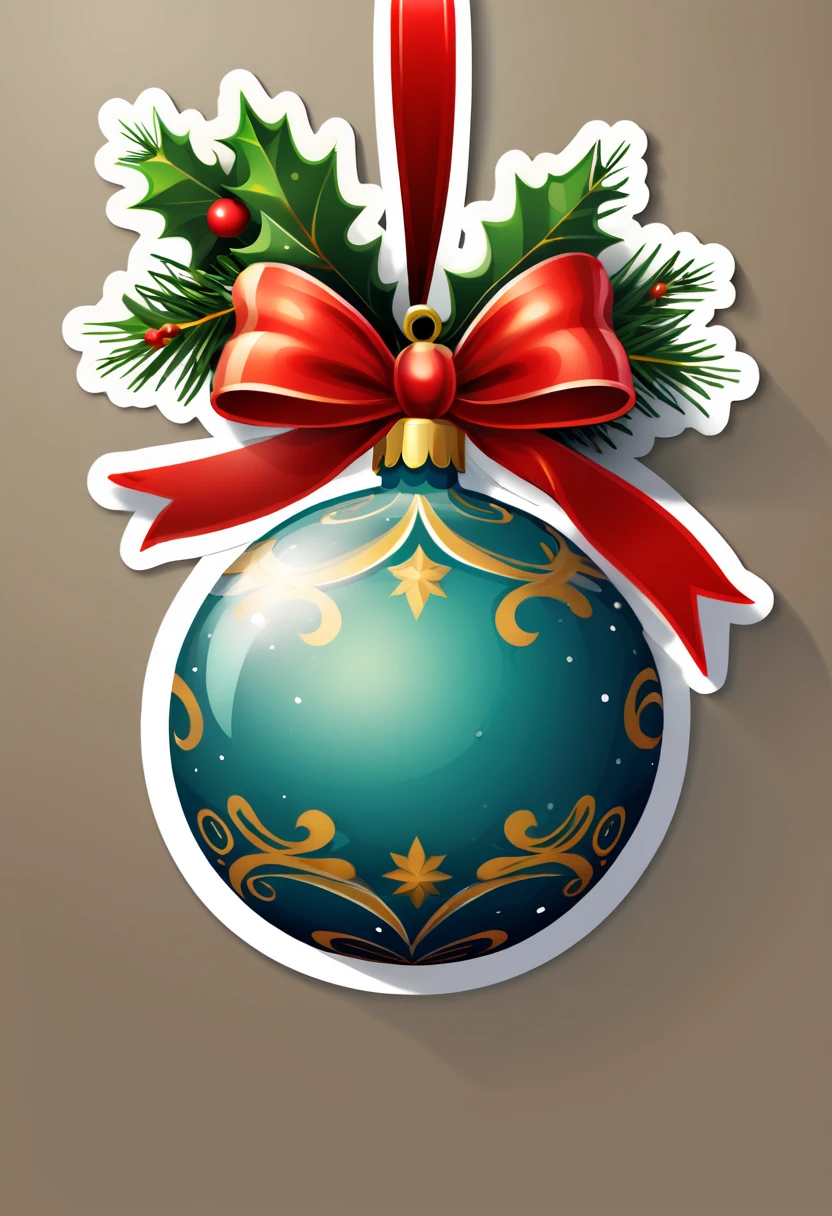 One sticker, christmas,a decorative ball,simple backgound