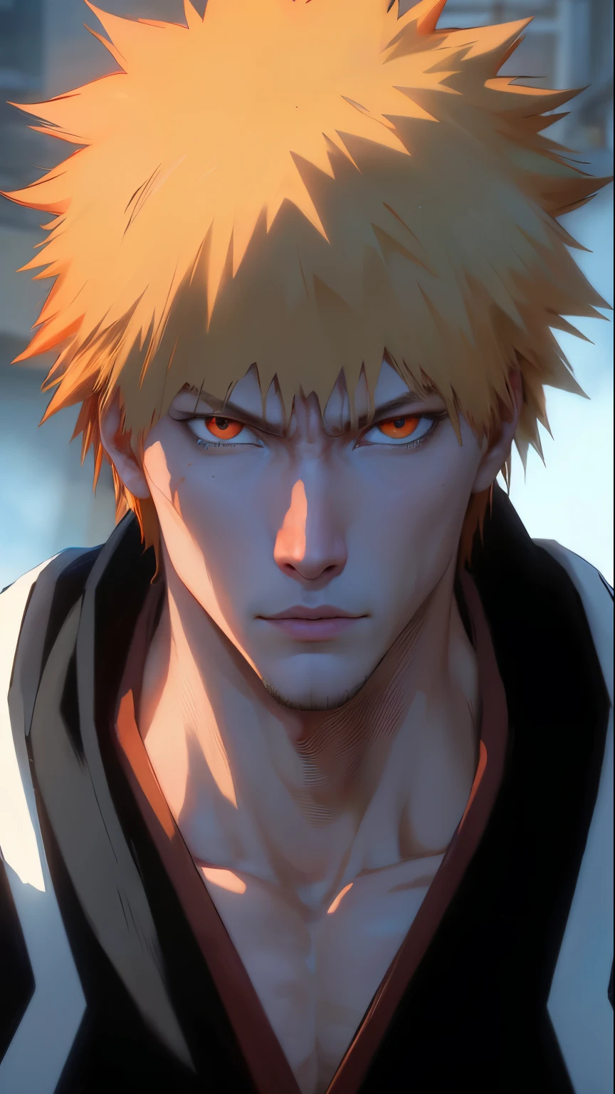 Hyperrealistic version of Ichigo Kurosaki, hyperdetailed, 8k, hyperrealistic