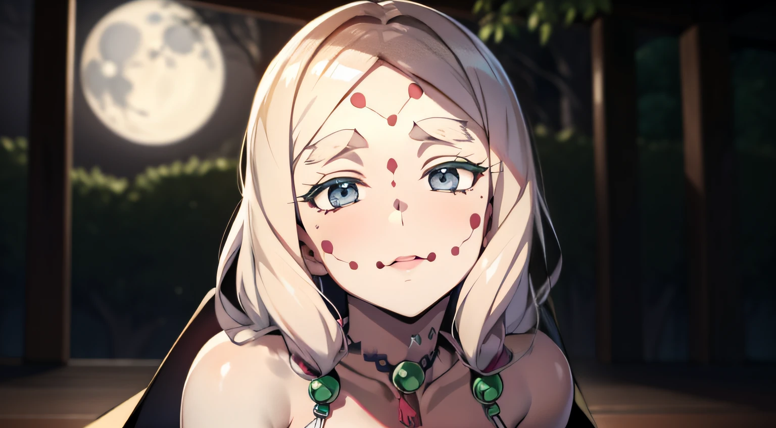 One Demon Girl, Masterpiece, Best Quality, in full height (Body Full 1.1.), Beautiful waist, nice feet, hiquality, Highly detailed face, Depth of field, HDR, Very detailed, Ray Tracing, full - body, Dark Fantasy, Demon Tattoo, Ultra Beautiful, lovely small breasts. white colored hair,Transition to red, pale skin, woods, Night Forest, moon light, Beautiful figure, taut clothes, black cape on pink kimano, Lovely Medium Breasts, Smiling, gray eyes, handsome body, sexy clothes, Beautiful eyes, very detailed eyes, Very detailed face, handsome body, Cherecter Desing, Very detailed, Detailed body, Detailed hands, Detailed, Vibrants, Detailed Face, sharp-focus, WLOP, artgerm, anime art, Vibrants, Detailed Face, Hugh Details, sharp-focus, Very drooping face, A detailed eye, super fine illustration, better shadow, finely detail, Beautiful detail