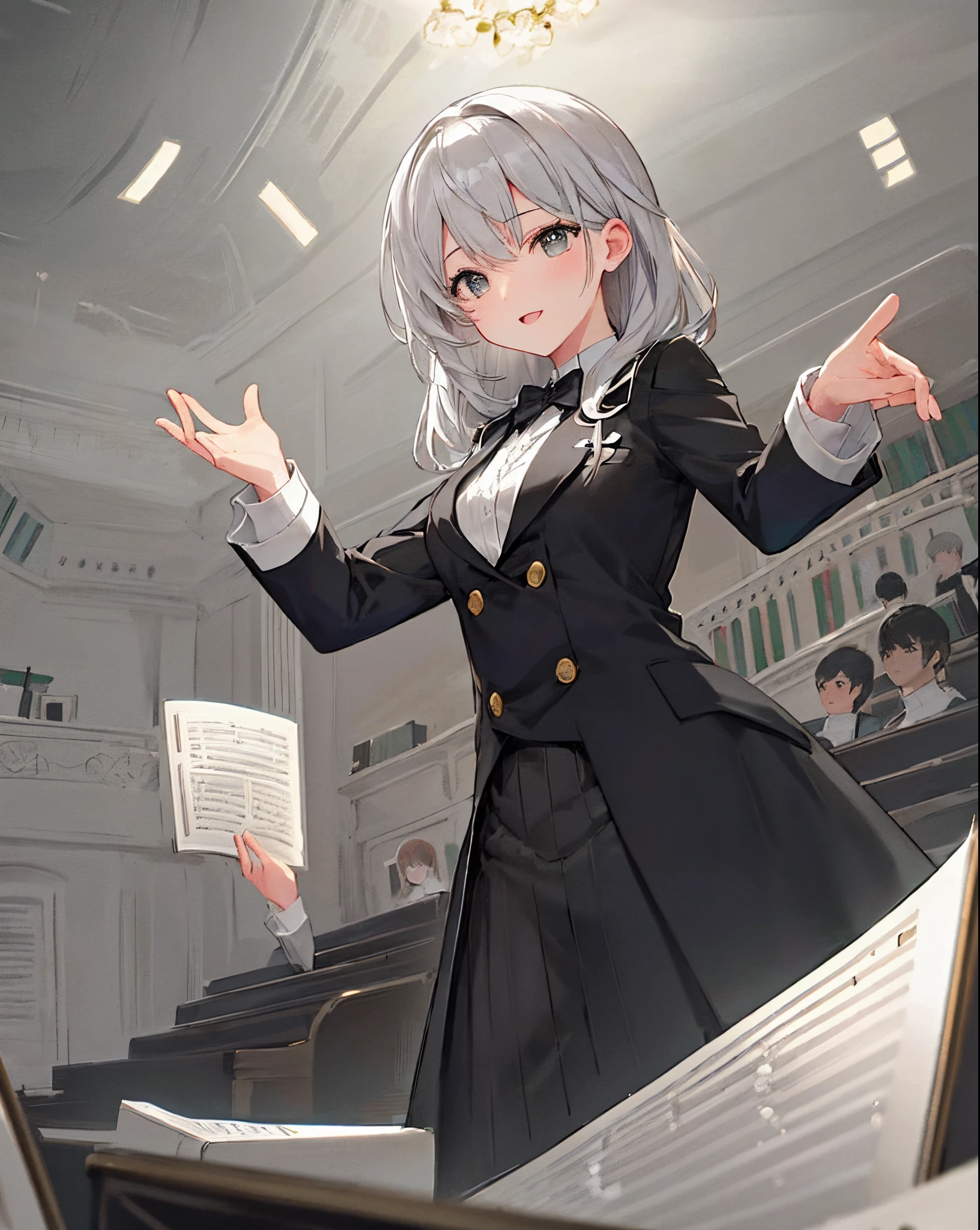 Chorus conductor accompanist beautiful cool illustration