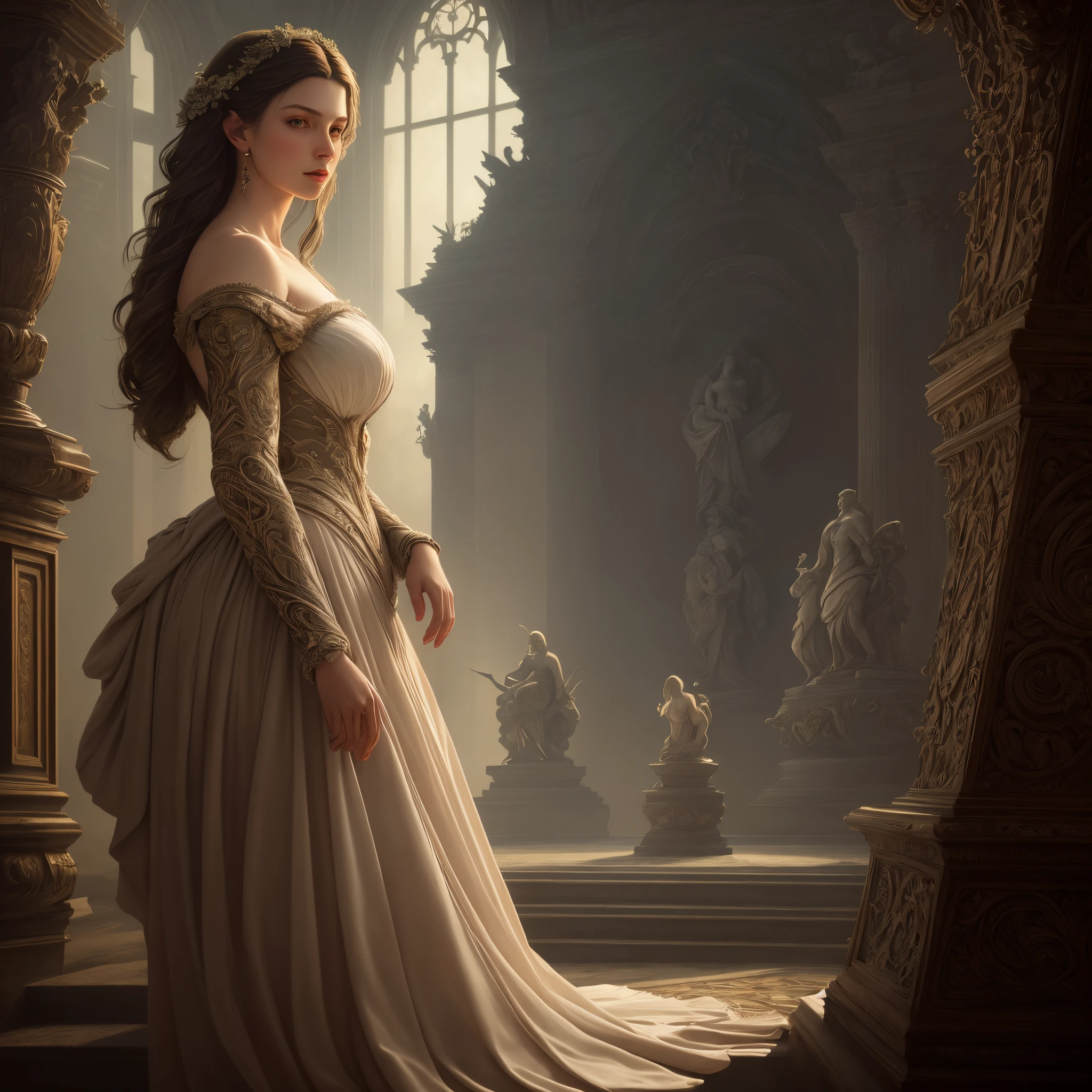 Beautiful woman, amazing background, perfect composition, beautiful detailed intricate insanely detailed octane render trending on artstation, 8 k artistic photography, photorealistic concept art, soft natural volumetric cinematic perfect light, award - winning photograph, masterpiece, oil on canvas, raphael, caravaggio, greg rutkowski,