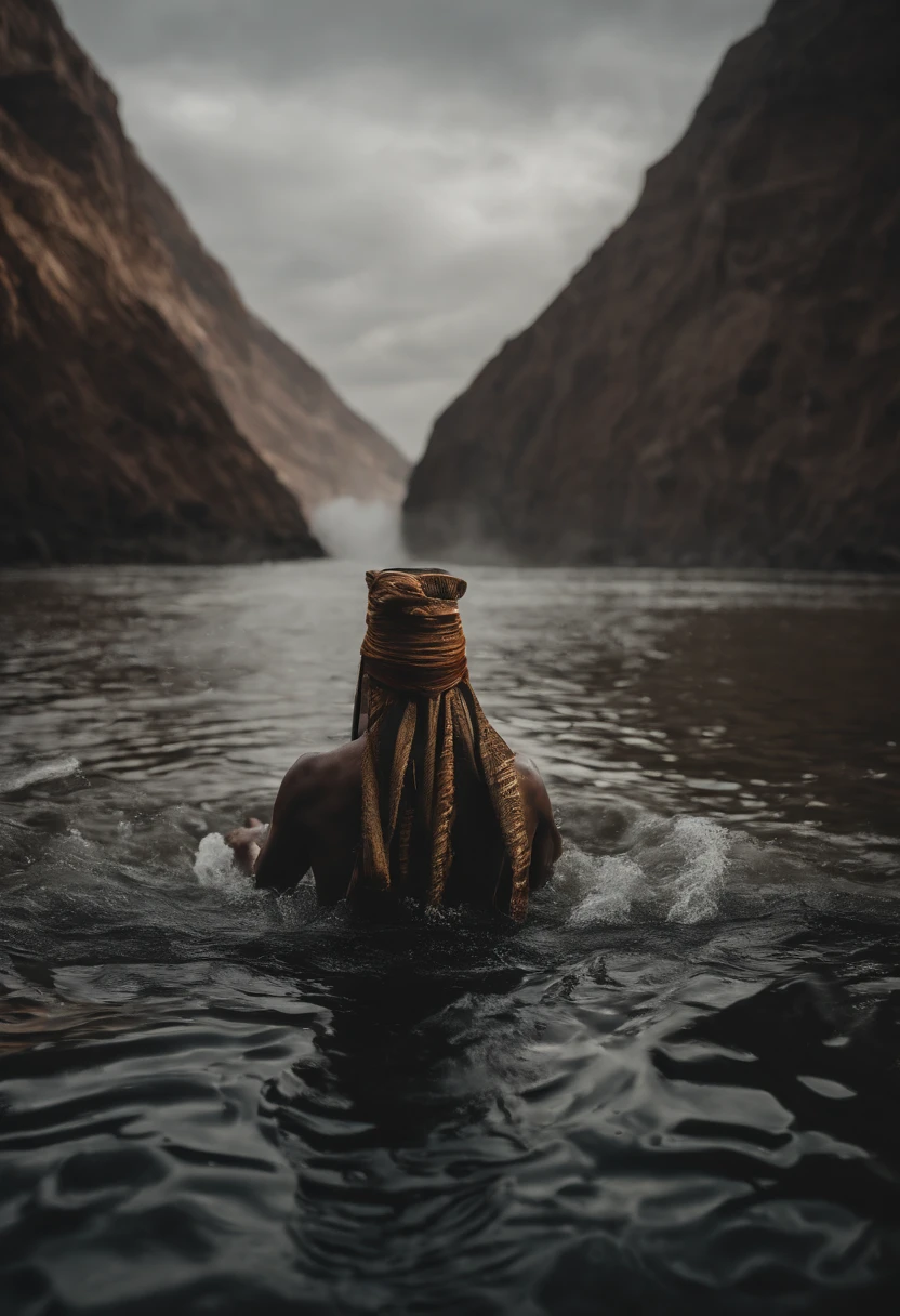 The Exodus of Moses、600,000 people々There are huge walls of water on both sides.、.、A large crowd passes between walls of water