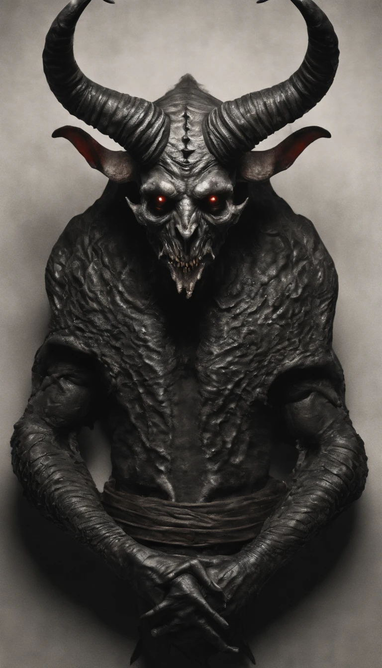 (a grotesque, bloody, and flesh-like demon creature),(horror, portraits),(sharp contrast, dark and eerie color palette),(demonic figure, frightening presence),(red-brown, slimy texture),(glowing eyes, sharp fangs),(spiky tendrils, menacing claws),(sinister smirk, expression of malice),(emerging from shadows, haunting atmosphere),(mysterious background, occult symbols),(sinister aura),(ominous lighting, dramatic shadows),(highly detailed, textured skin),(distorted features, twisted horns),(intense, cinematic composition),(visceral, grotesque portrayal),(surreal and nightmarish),(macabre and chilling), (horrifying and captivating)。
