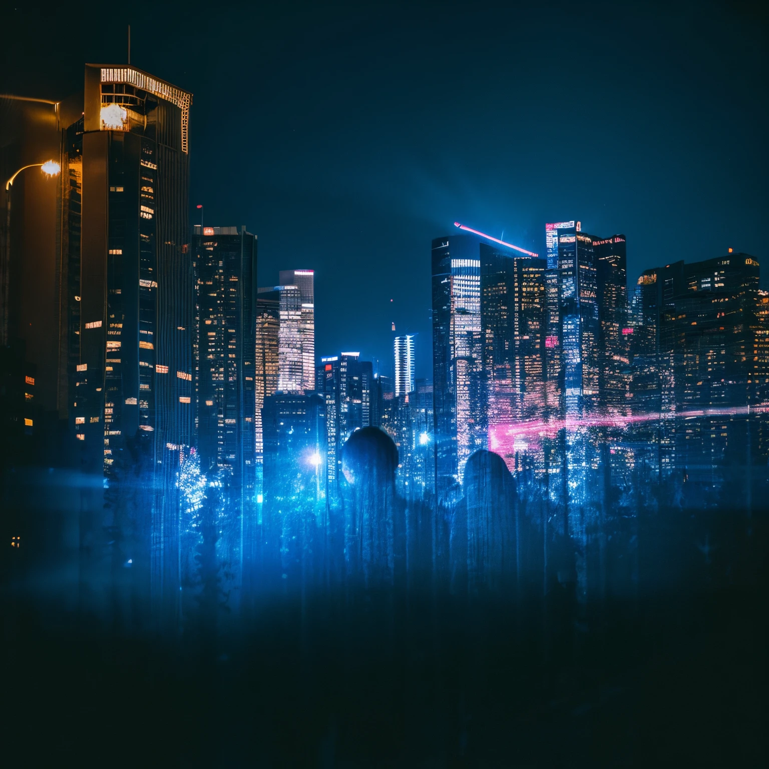 Double Exposure, Night view, ghost
