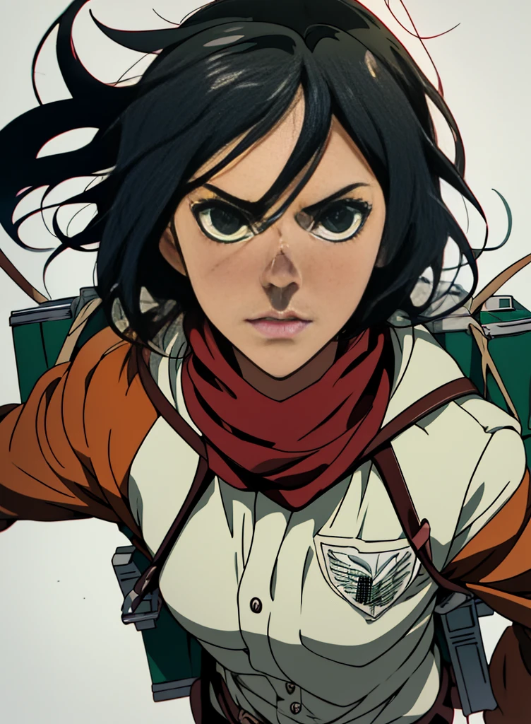 anime, a girl with a backpack and a scarf looks at something, portrait of eren yeager, mikasa ackerman, badass anime 8 k, 4 k manga wallpaper, anime wallpaper 4 k, anime wallpaper 4k, 4k anime wallpaper, eren yeager, attack on titan covert art, anime style 4 k, from attack on titan, official art