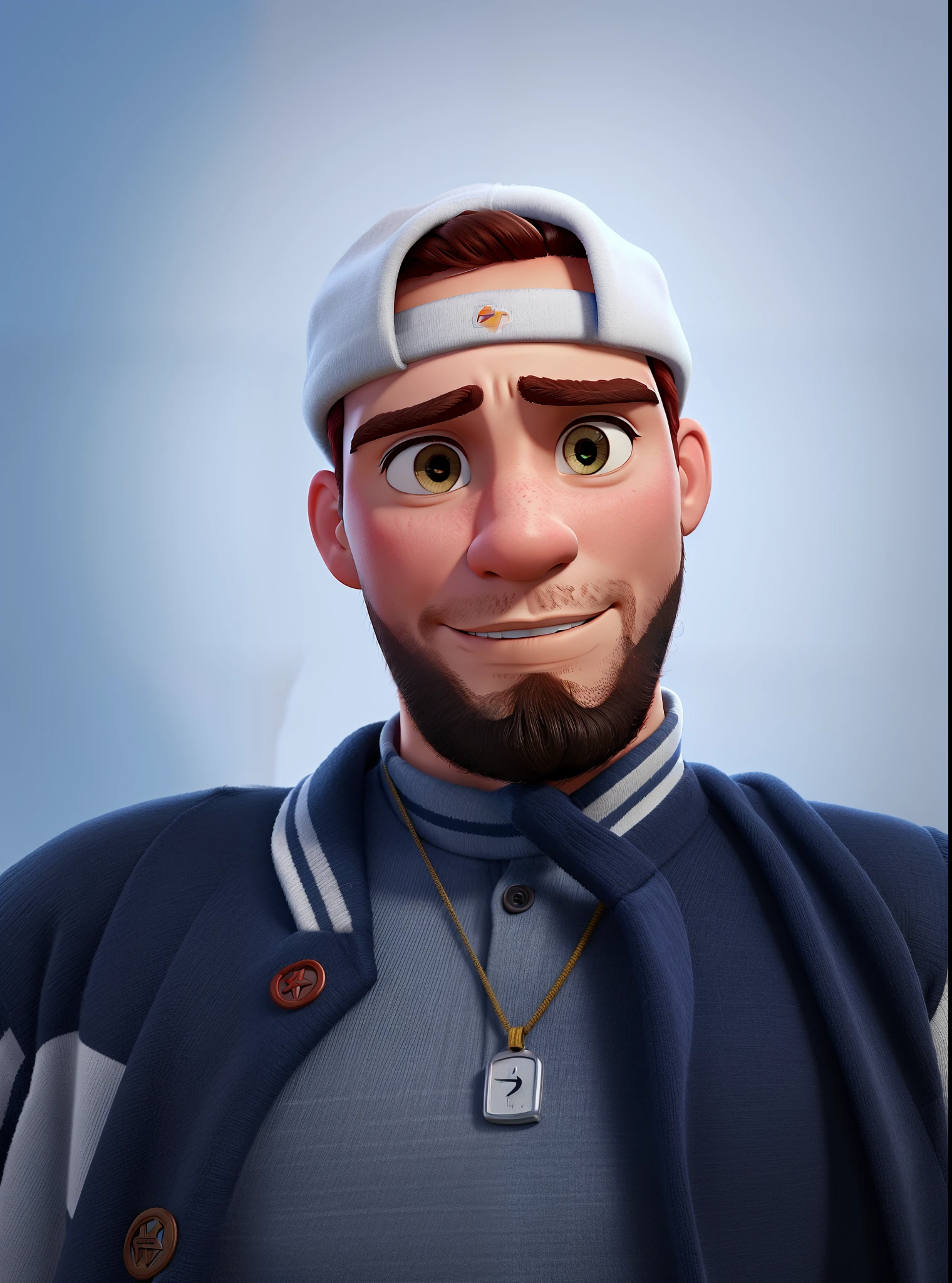 Um homem moreno estilo Disney Pixar, alta qualidade, melhor qualidade.