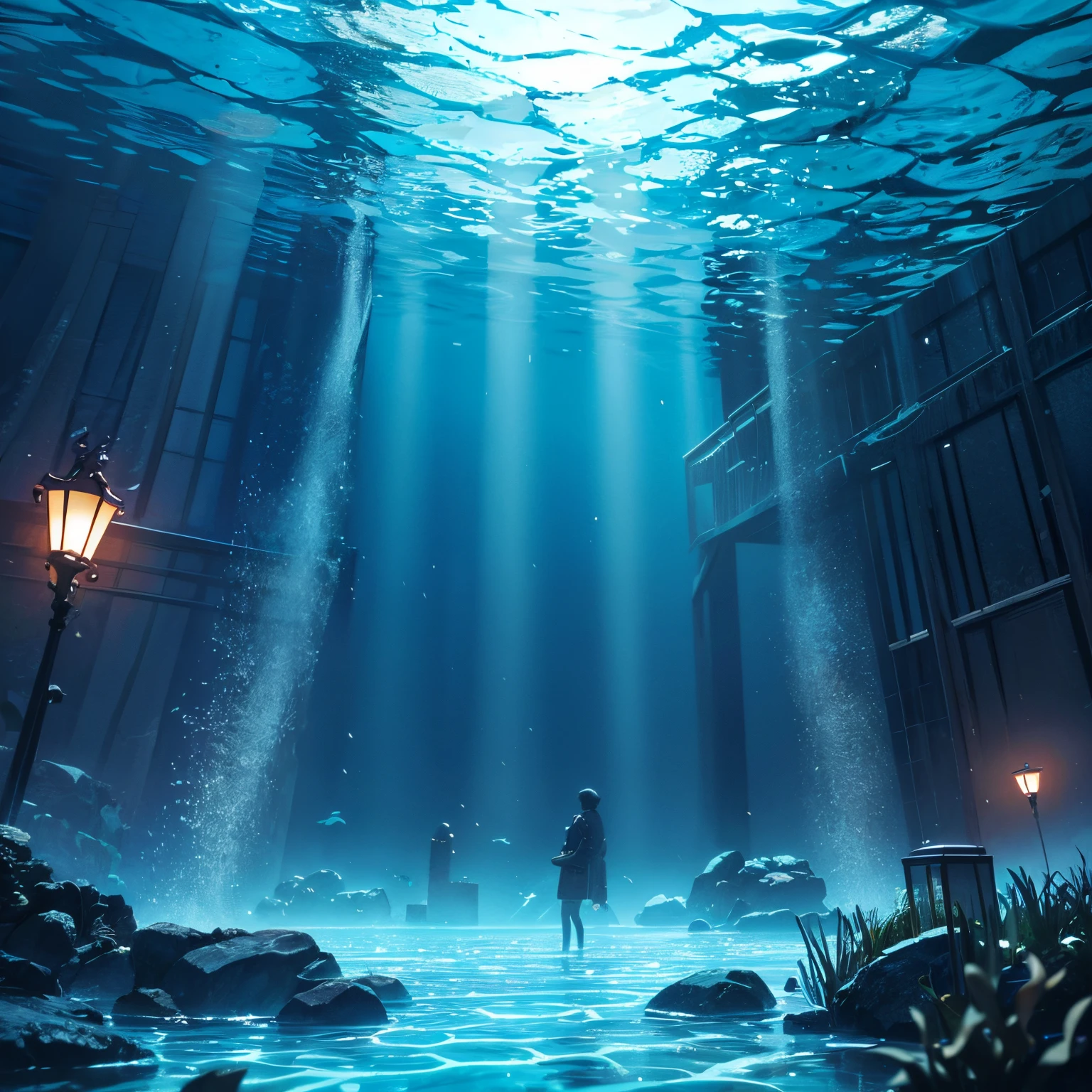 Underwater scenery、dark ilumination