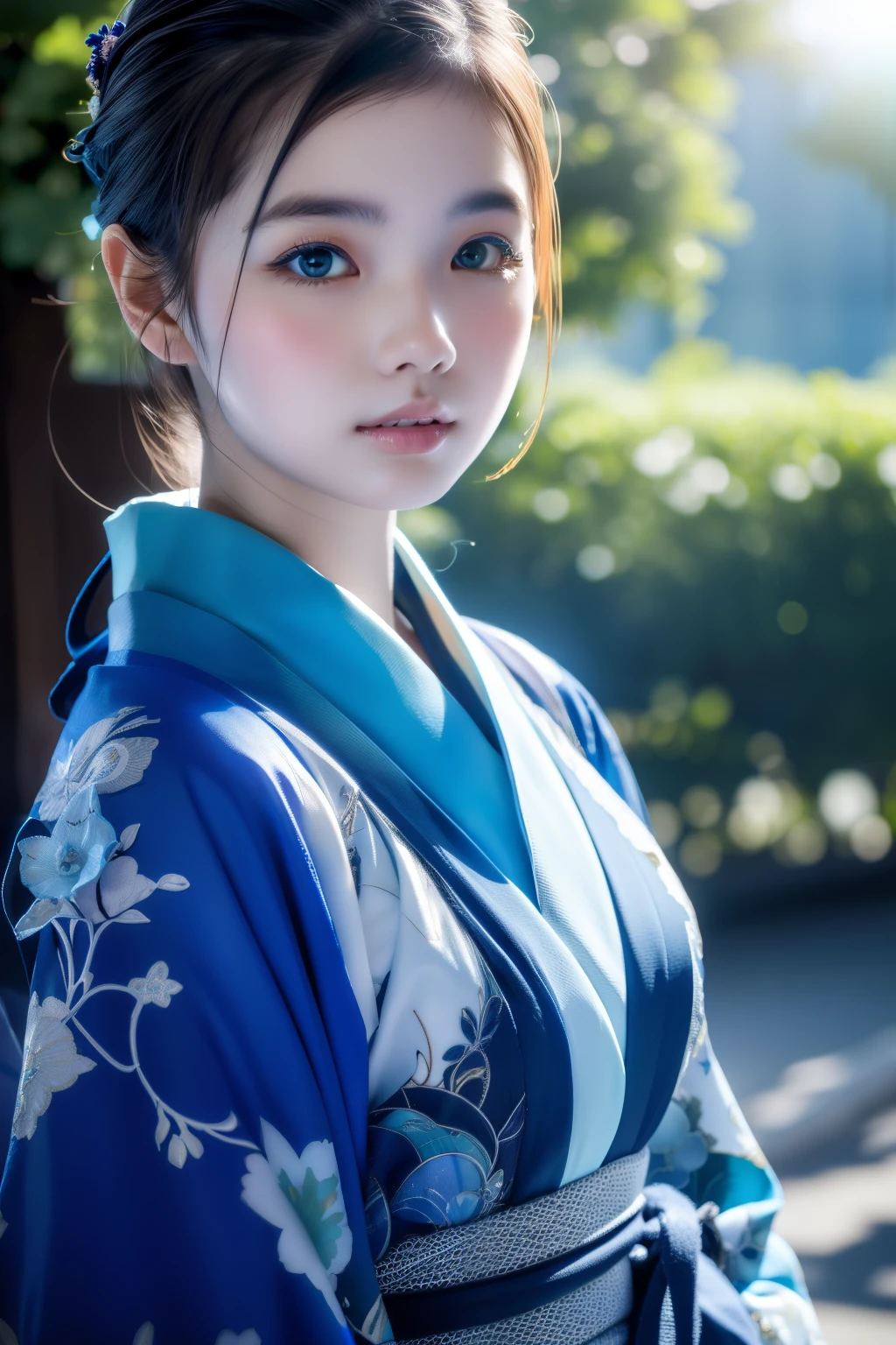 (((horizon blue world:1.3)))、Best Quality, masutepiece, High resolution, (((1girl in))), sixteen years old,(((i am horizon blue:1.3)))、horizon blue kimono、 Tindall Effect, Realistic, Shadow Studio,Ultramarine Lighting, dual-tone lighting, (High Detail Skins: 1.2)、Pale colored lighting、Dark lighting、 Digital SLR, Photo, High resolution, 4K, 8K, Background blur,Fade out beautifully、horizon blue world