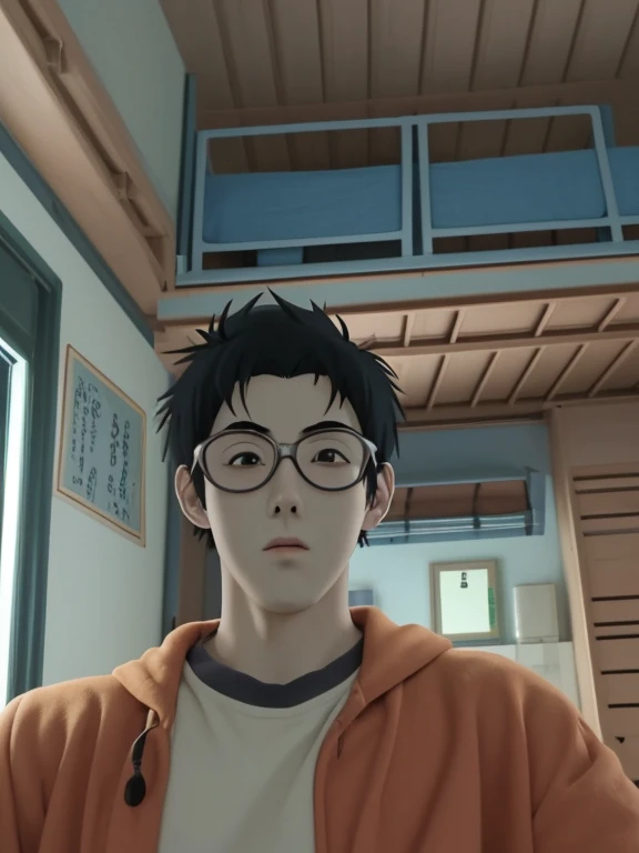 Anime style male background dormitory