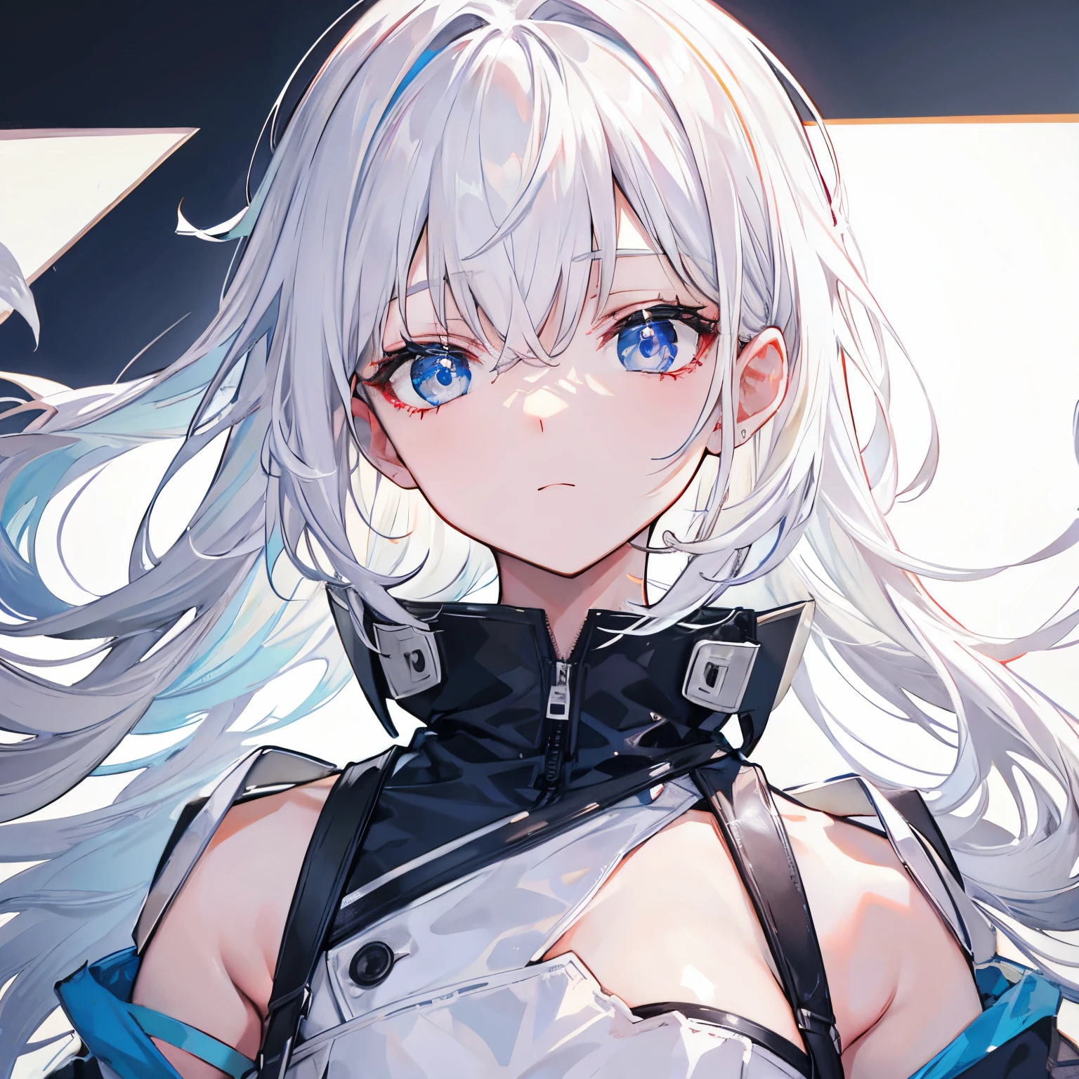 white hair、Shoulder out