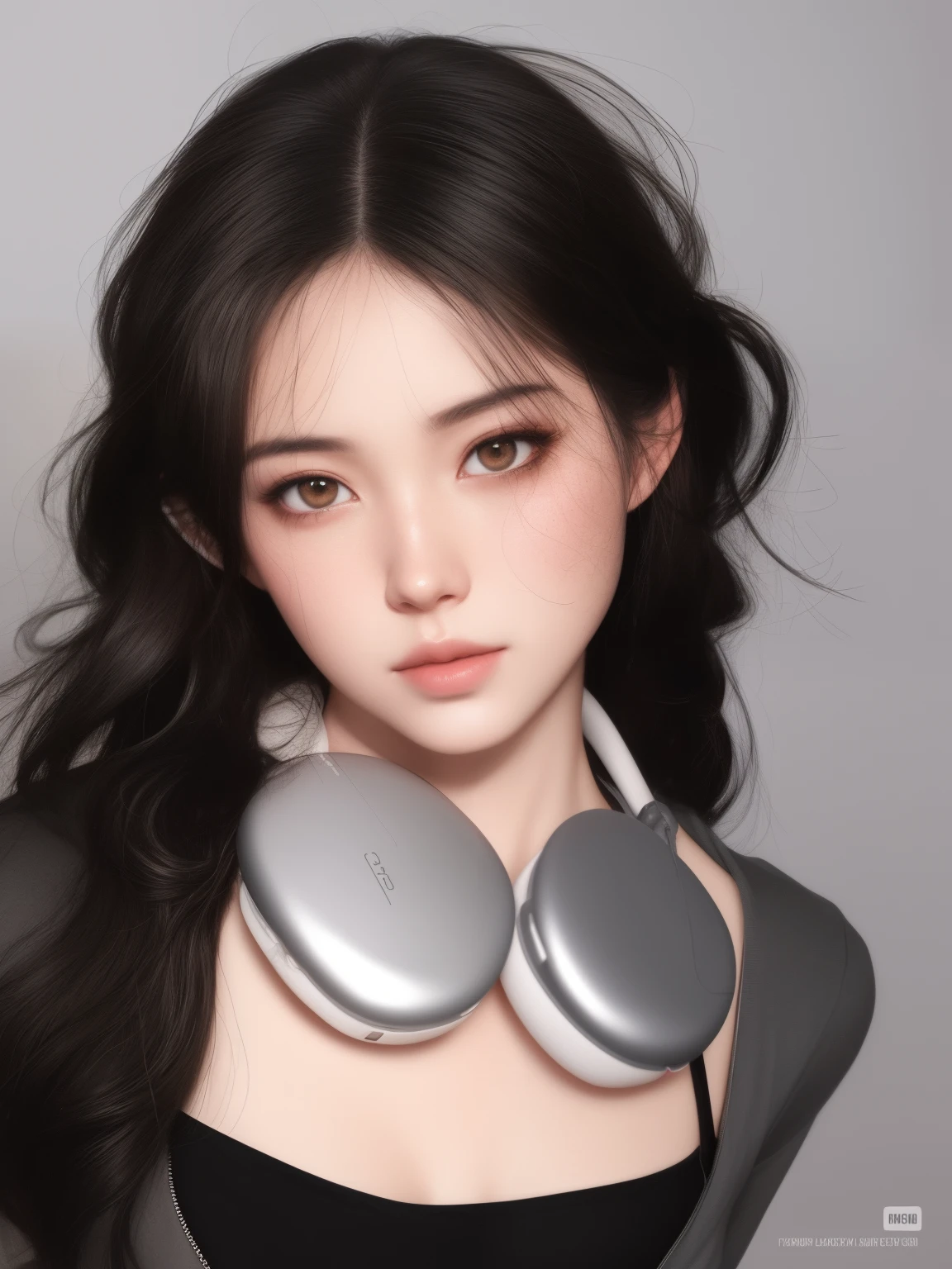 arrogant woman with a pair of headphones around her neck, Modelo IG | Artgerm, Arte no estilo de Guweiz, Sakimichan Frank Franzzeta, dilraba dilmurat, com fones de ouvido, Guweiz, Yanjun Chengt, com fones de ouvido, inspirado em Yanjun Cheng, headphones on head, Sakimichan