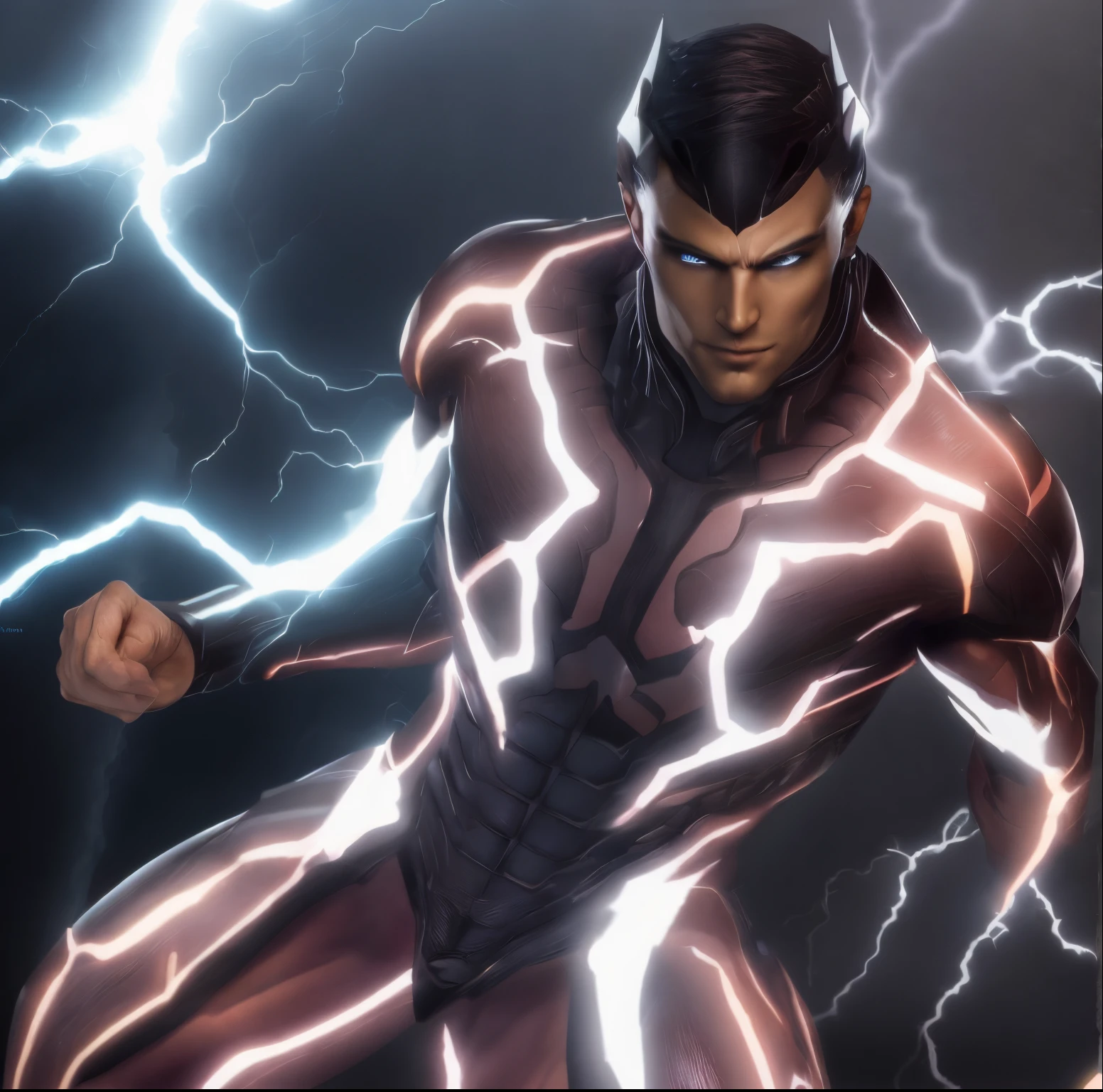 18. Male and using dark lightning power.