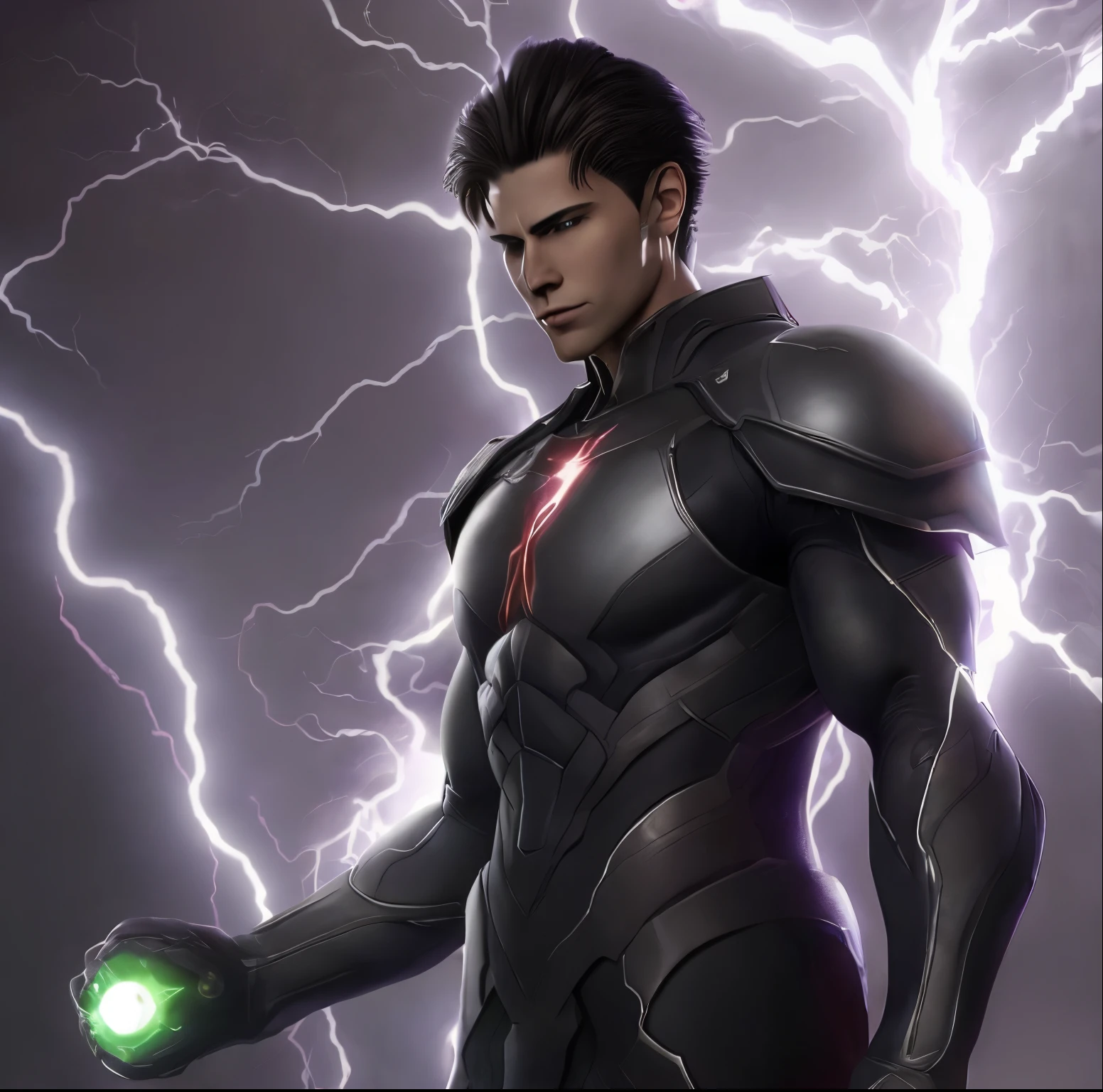 18. Male and using dark lightning power.