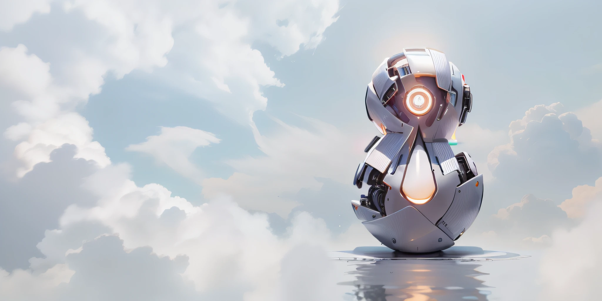 outstanding、ultra - detailed，Product front,Electromechanical robot, technologies,Metallic