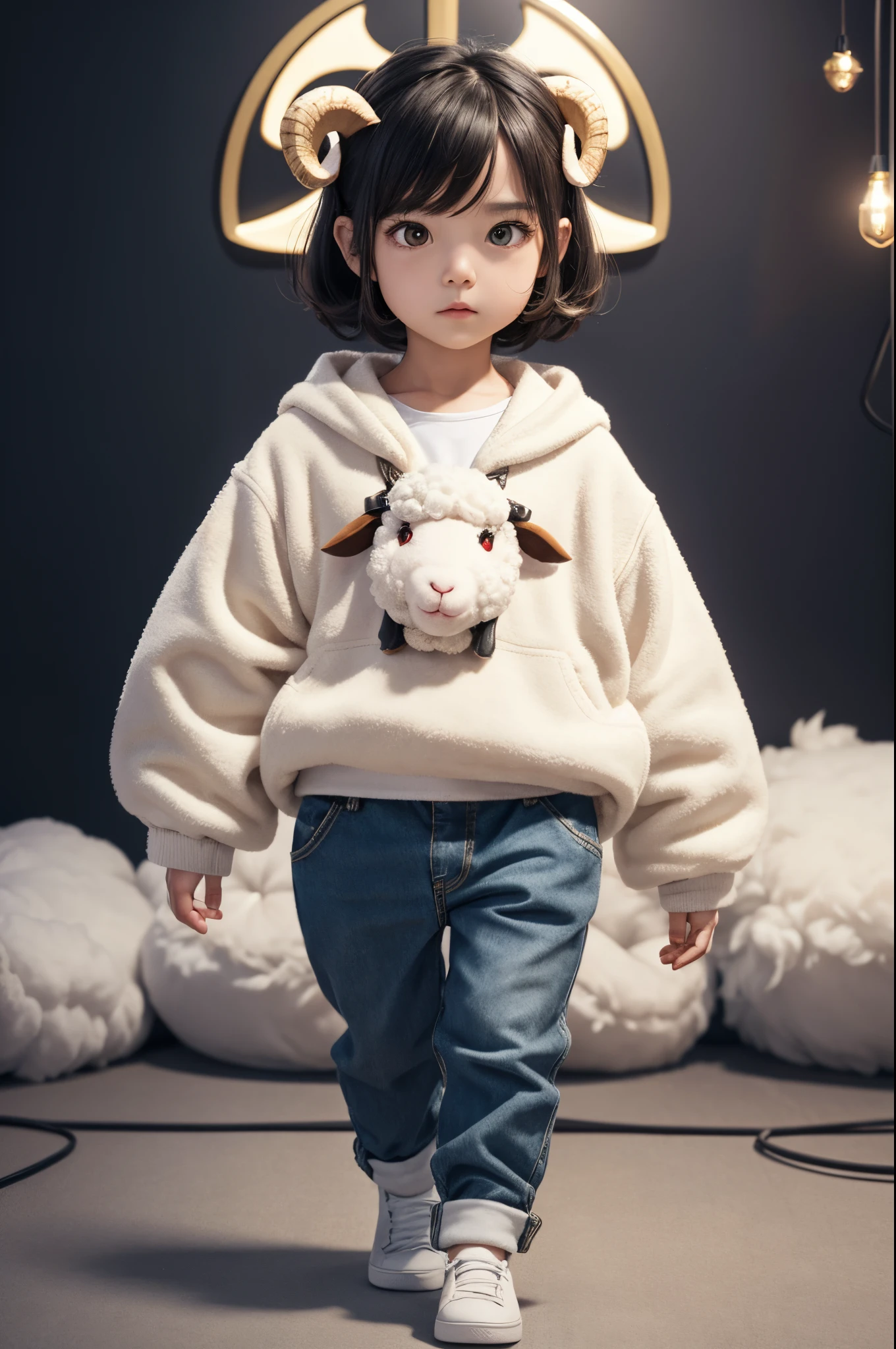 8K,Male,Cute little surreal sheep with golden eyes、Chibi、male child,Adorable and fluffy、anthropomorphic sheep,Logo Design、comic strip、cinematic lighting effect、A charming、3D Vector Art、cute and wear pants、Fantasyart、bokeh dof、handdraw、digitial painting、Soft lighting、Isometric style、4K resolution、photo realistic render、Highly detailed clean、Vector image、A photorealistic masterpiece、professional photograpy、Simple space background、Flat white background、 isometry、vivid vector,Stand on both feet,