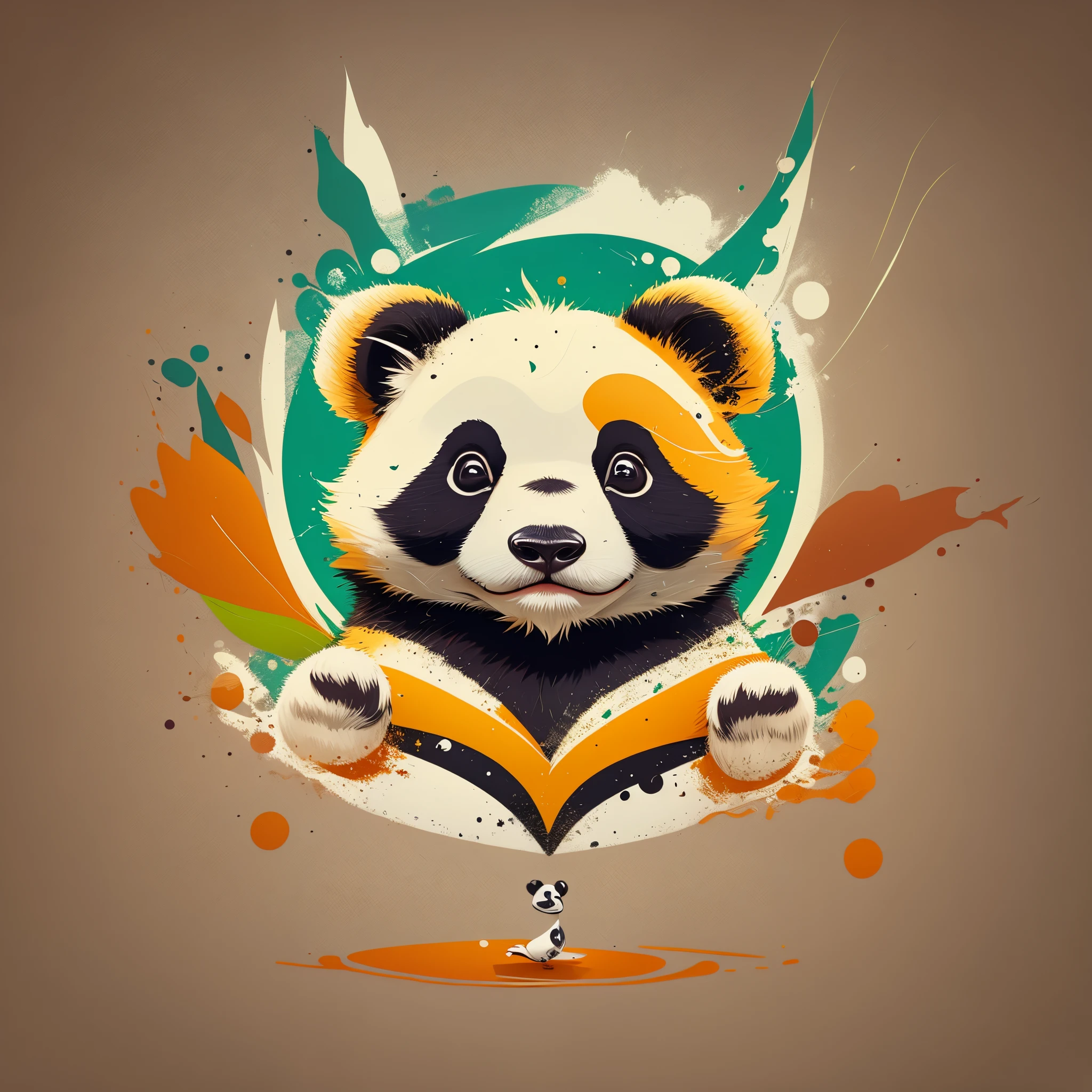 very minimalistic unique modern logo online store with the style of Turner Duckworth, eye-catching, charming, use delicate colors, isolated on background and the main character of the logo is a panda --auto --s2