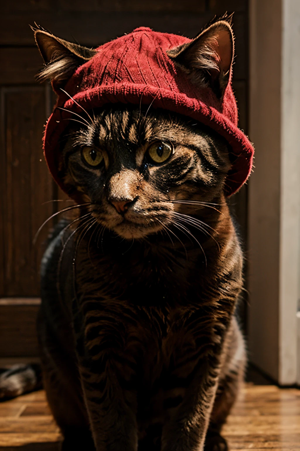 cat with red hat