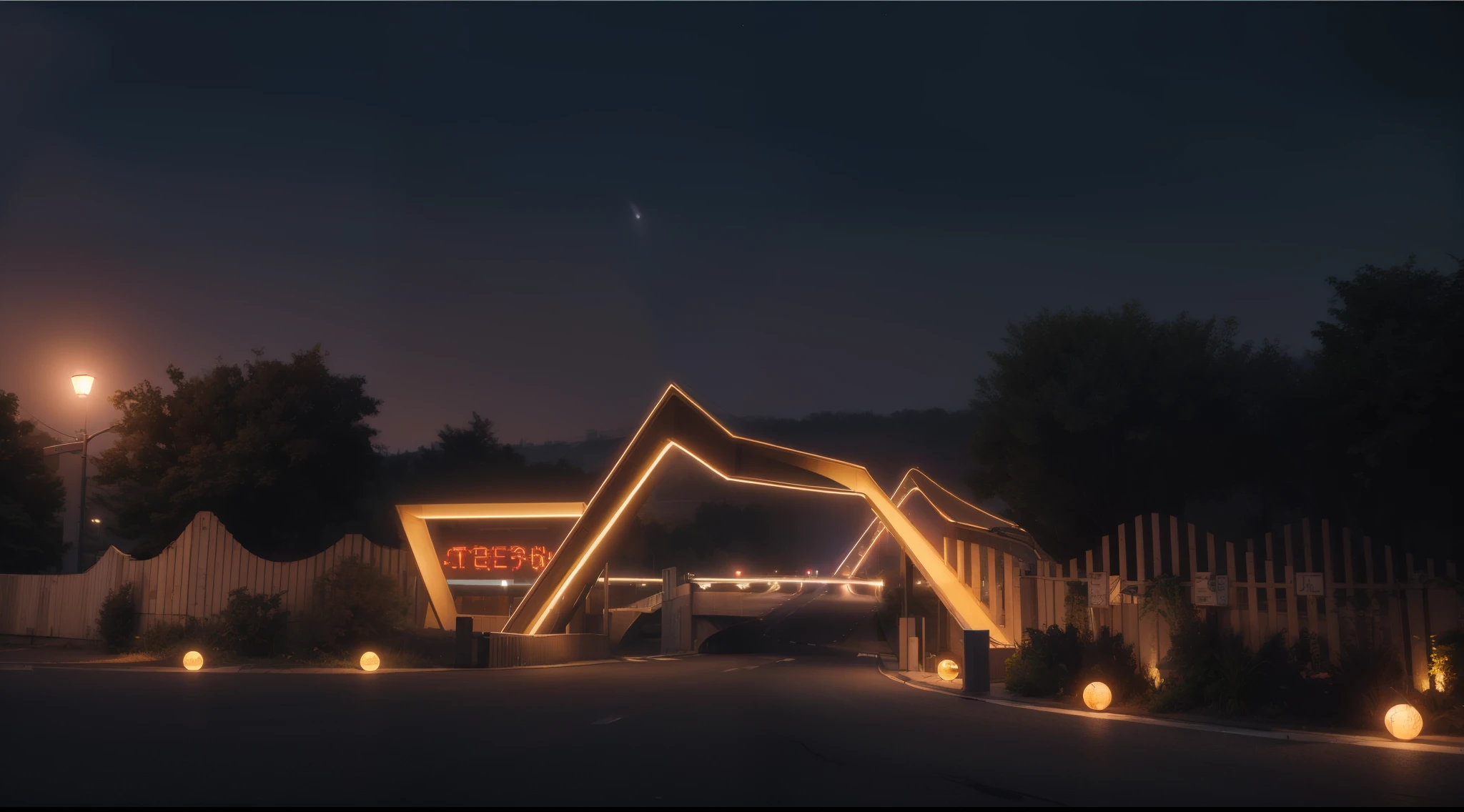 (((tmasterpiece))),((Best quality at best)),Daytime rendering,During the day,Metallic,highway sign,Strip light,Bridges,freeway,a plant,floor lamp,ambientlighting,hight contrast,vibrant with colors,night time render,(Interesting light and shadow:1.02),