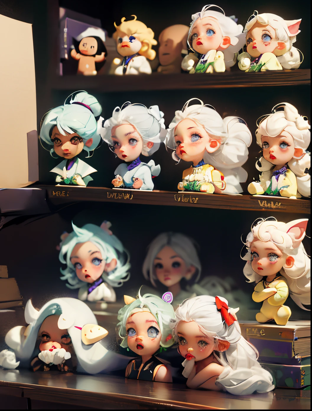 Many Kewpie-chans with hair irons