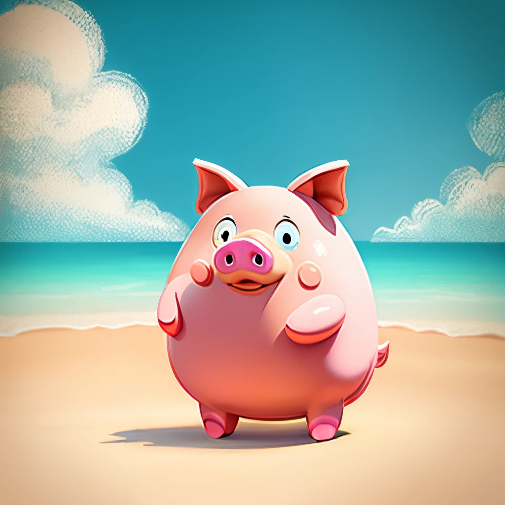 Create a cartoon-like pig character