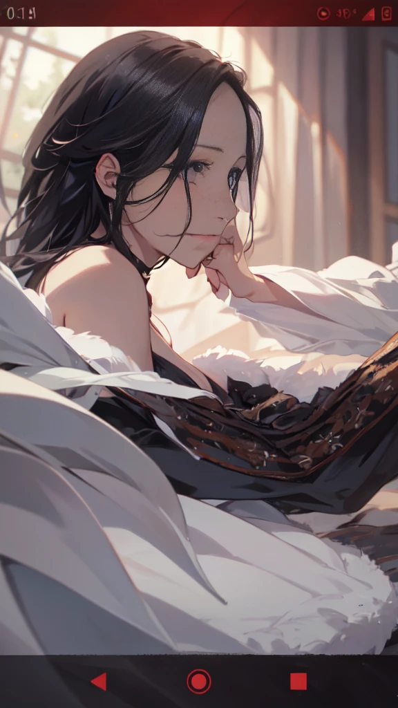(masutepiece, Best Quality), extra detailed face, Eyes with beautiful details, of the highest quality, black hair, Beautiful face, nipple,
