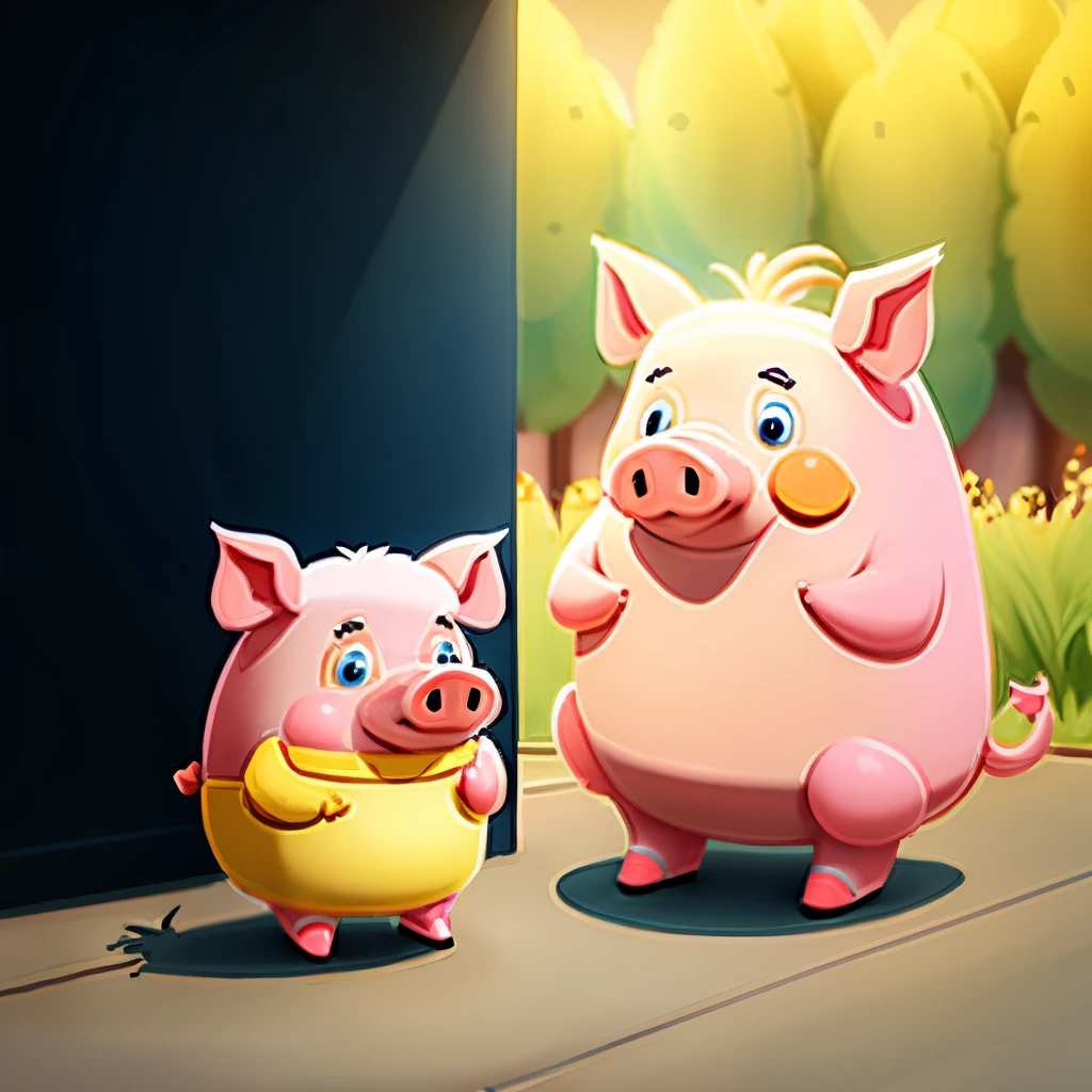 Create a cartoon-like pig character