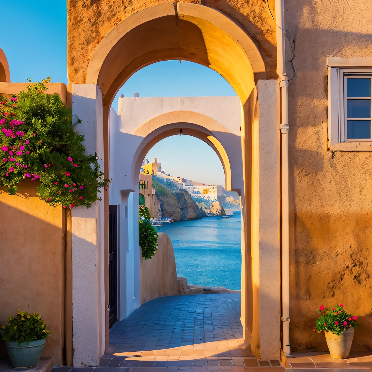 "Santorini Sunset Cityscape Design – Capturing Timeless Elegance
Introducing a design that encapsulates the enchanting beauty of Santorini's iconic sunset cityscape. It's a visual masterpiece that effortlessly blends elegance and charm, serving as a gateway to the picturesque Greek island.
At the heart of this design is the mesmerizing sunset over the caldera, with the silhouette of white-washed buildings and iconic domed churches gracefully gracing the foreground. The warm, golden hues of the setting sun create a breathtaking contrast against the deep blue canvas of the Aegean Sea, invoking a sense of pure magic.
Every detail has been painstakingly crafted – from the winding streets that snake through the cliffs to the vibrant bougainvillea cascading down the terraces. The pastel color palette has been chosen with precision, evoking a feeling of tranquility and sophistication.
This design isn't just a work of art; it's a visual journey. It's an invitation for art enthusiasts and travelers alike to immerse themselves in Santorini's timeless beauty. Whether it's displayed in your living space or office, it provides a daily escape to this captivating destination. Let it transport you to the very heart of Santorini, where every sunset is a masterpiece."