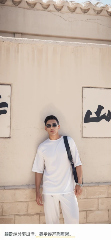 (((2boy))),actual, ((tmasterpiece)), ((Best quality at best)), (Detailed pubic hair), Cinematic, 动态照明, in pastel shades, detailedbackground, professional photoshooting, depth of fields, iintricate, Detailed pubic hair脸, sub surface scattering, photo-realistic hair, photorealistic eye, musculous, Masculinity, buzz clip,Handsome photos (Latino men), Mecha 4RMOR, Open-top coat,chest muscle,Abs, glowing, dynamicposes, Desert background,stubbles, trouser,The crotch is raised,white leggings sweatpants,natta,Huge lunar crossing,Get up