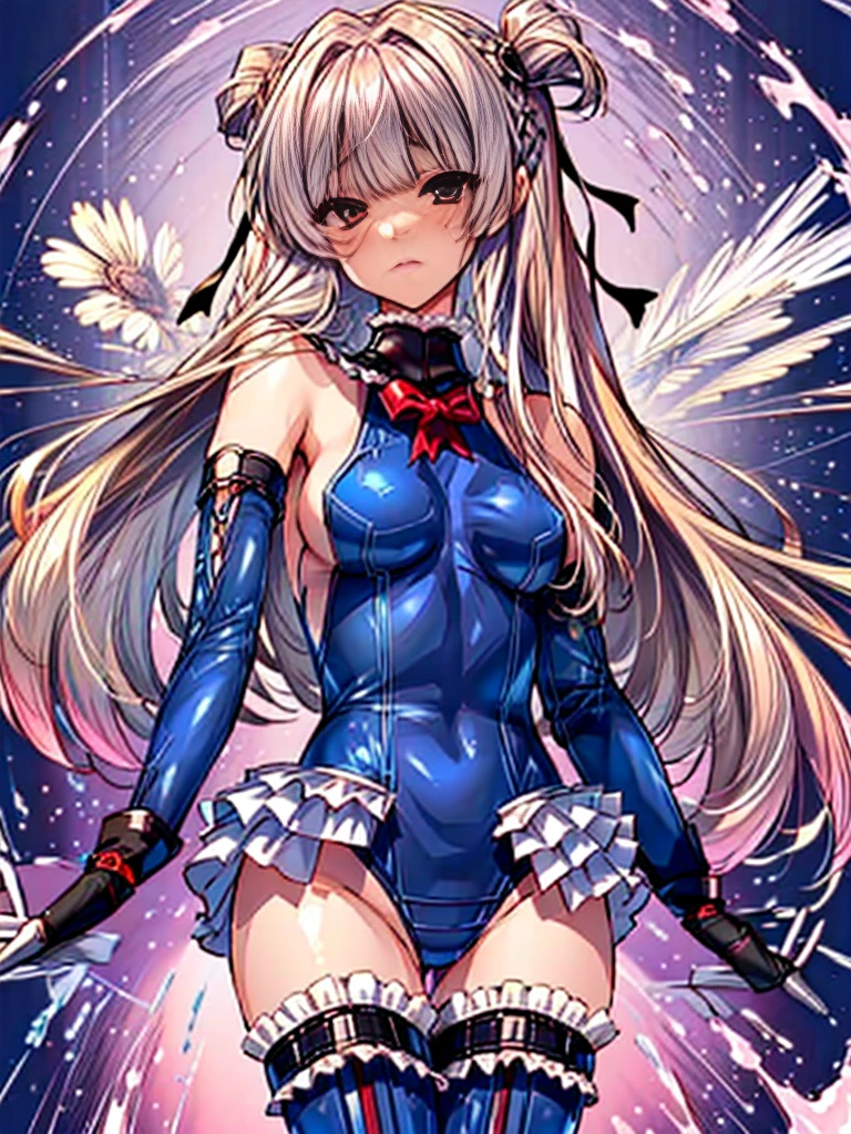 (1girl in:1.2, ( (digital) ( (Passages in the base:1.1), medium breasts, (fril swimsuit, thighs thighs thighs thighs, Detached sleeves)) , Best Quality, marierose,、Hypnorola
Eyes in the sky、1girl in,Emotionless facial expressions,