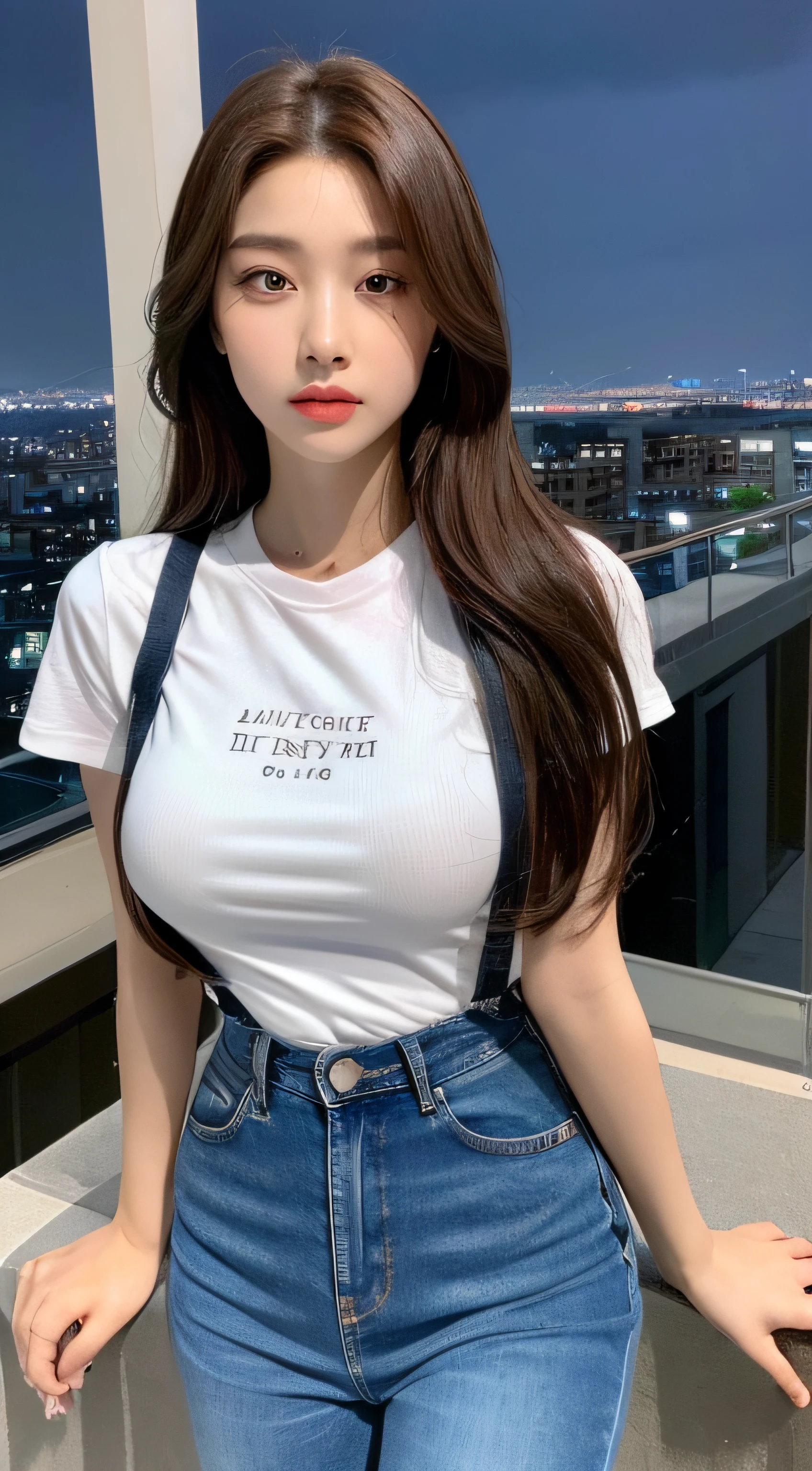 (masterpiece), (best quality), (ultra detailed),(illustration), (1girl),looking at viewer, (interview),beautiful detailed eyes, delicate beautiful face, Floating,(high saturation),(shining), large breast, frimadef, grey hair, white shirt, red jacket, fur trim, open clothes, off shoulder, black pants, torn pants, necklace, sleep mask, smiled