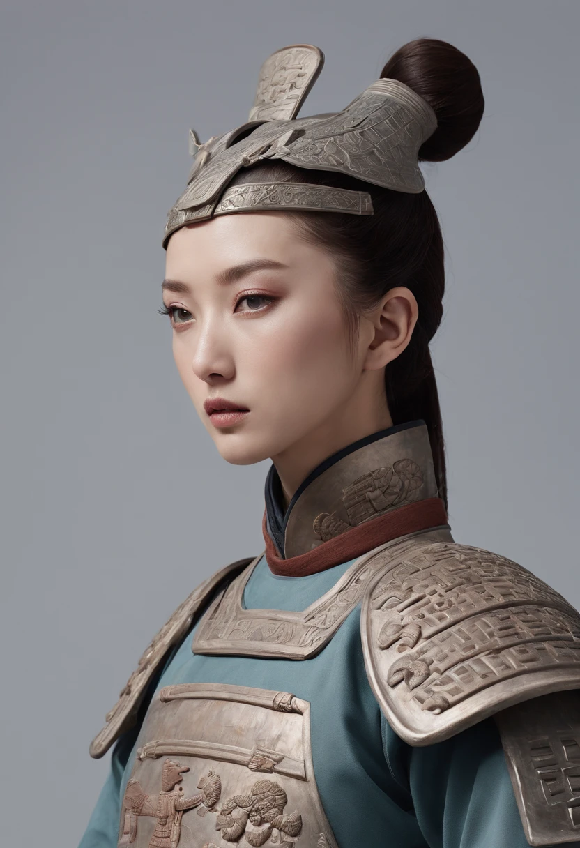 filmposter,,terracotta warriors,Alone,Detailed armor、Delicate face