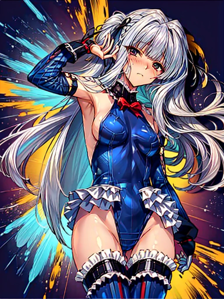 (1girl in:1.2, ( (digital) ( (Passages in the base:1.1), medium breasts, (fril swimsuit, thighs thighs thighs thighs, Detached sleeves)) , Best Quality, marierose,、Hypnorola
Eyes in the sky、1girl in,Emotionless facial expressions,