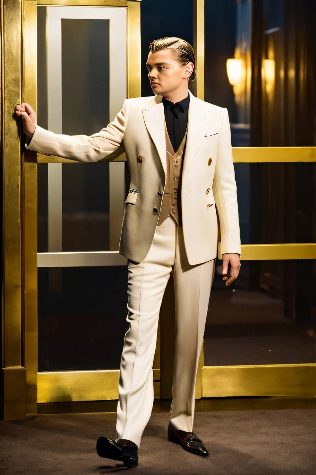 Leonardo DiCaprio、Gatsby、Adonis、academy show、Full body portrait、a scene from a movie、8k、